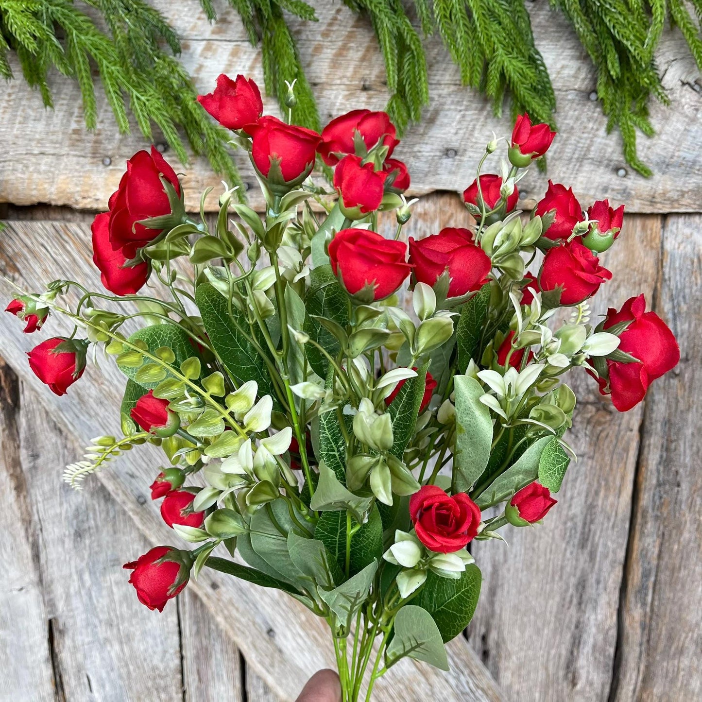 22" Red Rose Bush, Artificial Rose Bush, Red Roses, Red Rose Buds, Wreath Supply, Floral Supply, REd Roses, Valentine Bush
