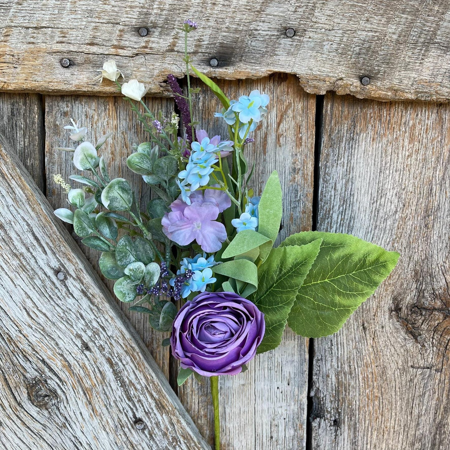 16' Lavender Blue Rose Floral Pick, Artificial Florals, Spring Floral Spray, Lavender Blue Florals, Wreath Supply, Floral Supply, 40221