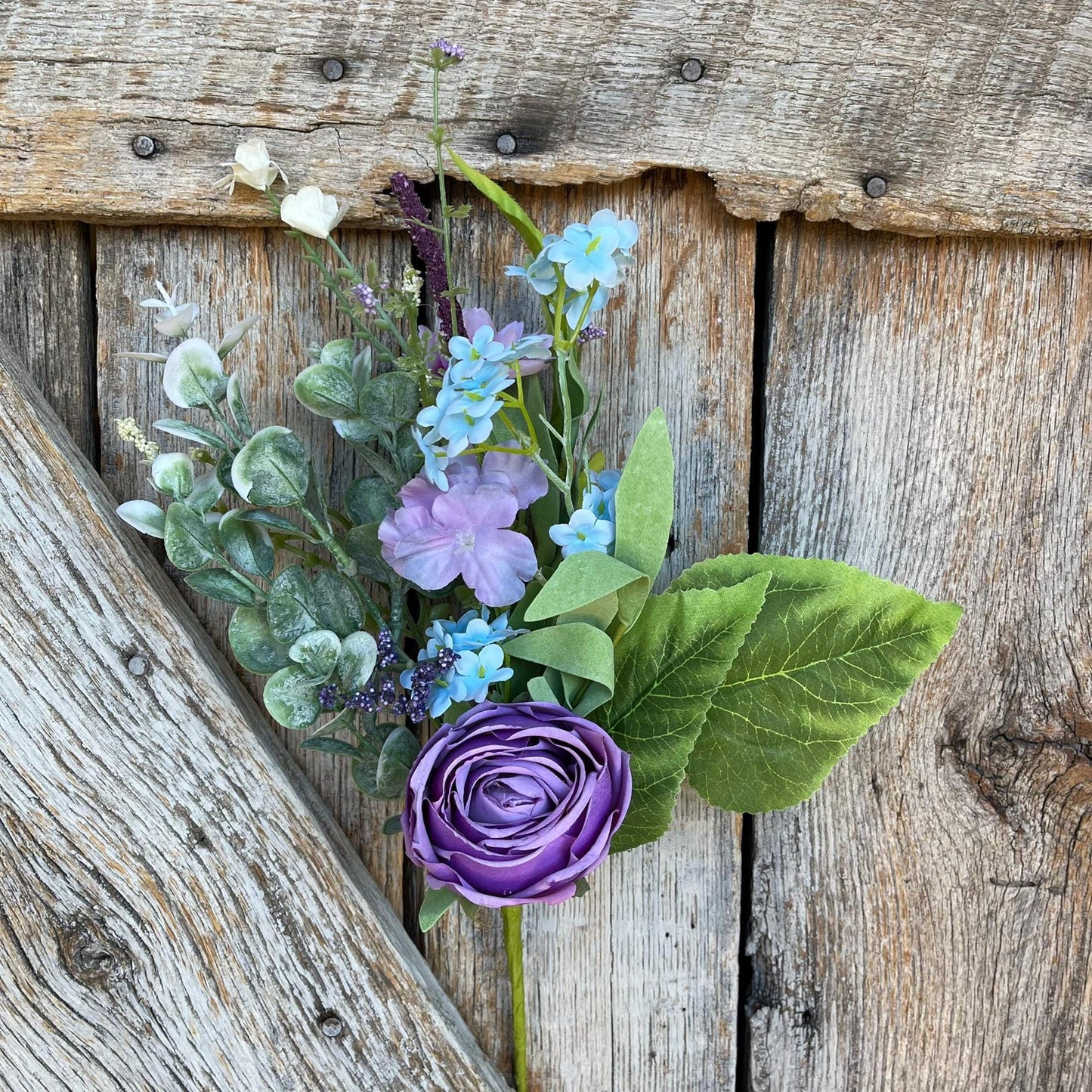 16' Lavender Blue Rose Floral Pick, Artificial Florals, Spring Floral Spray, Lavender Blue Florals, Wreath Supply, Floral Supply, 40221
