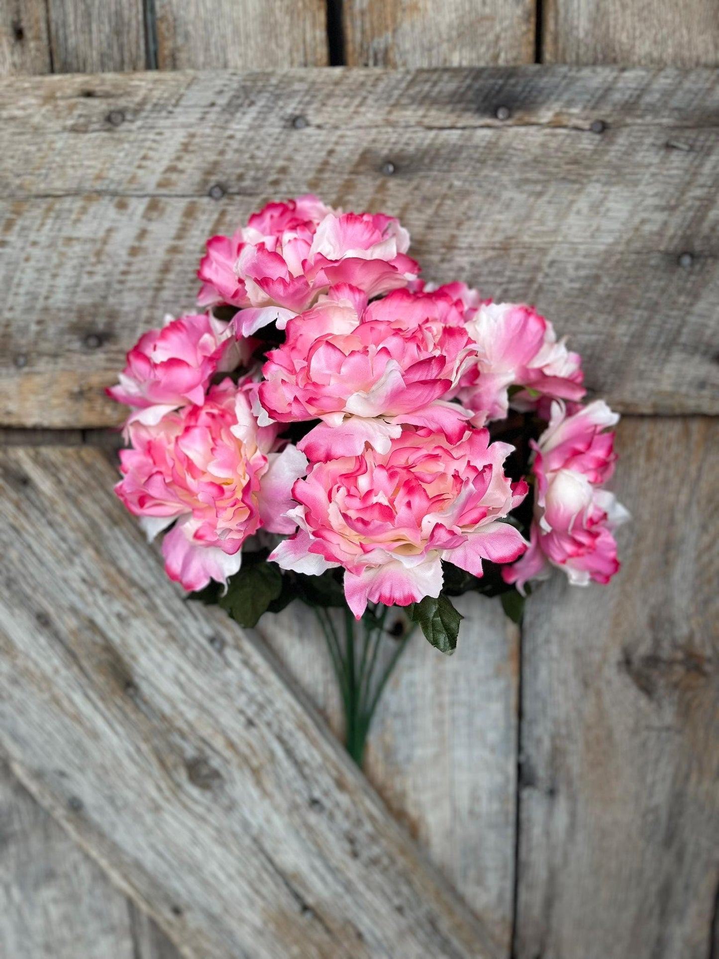 22" Pink Cream Peony Bush, Pink Floral Bush, Artificial Pink Florals, Large Peony Bush, Hot Pink Florals, Wedding Decor, 55935