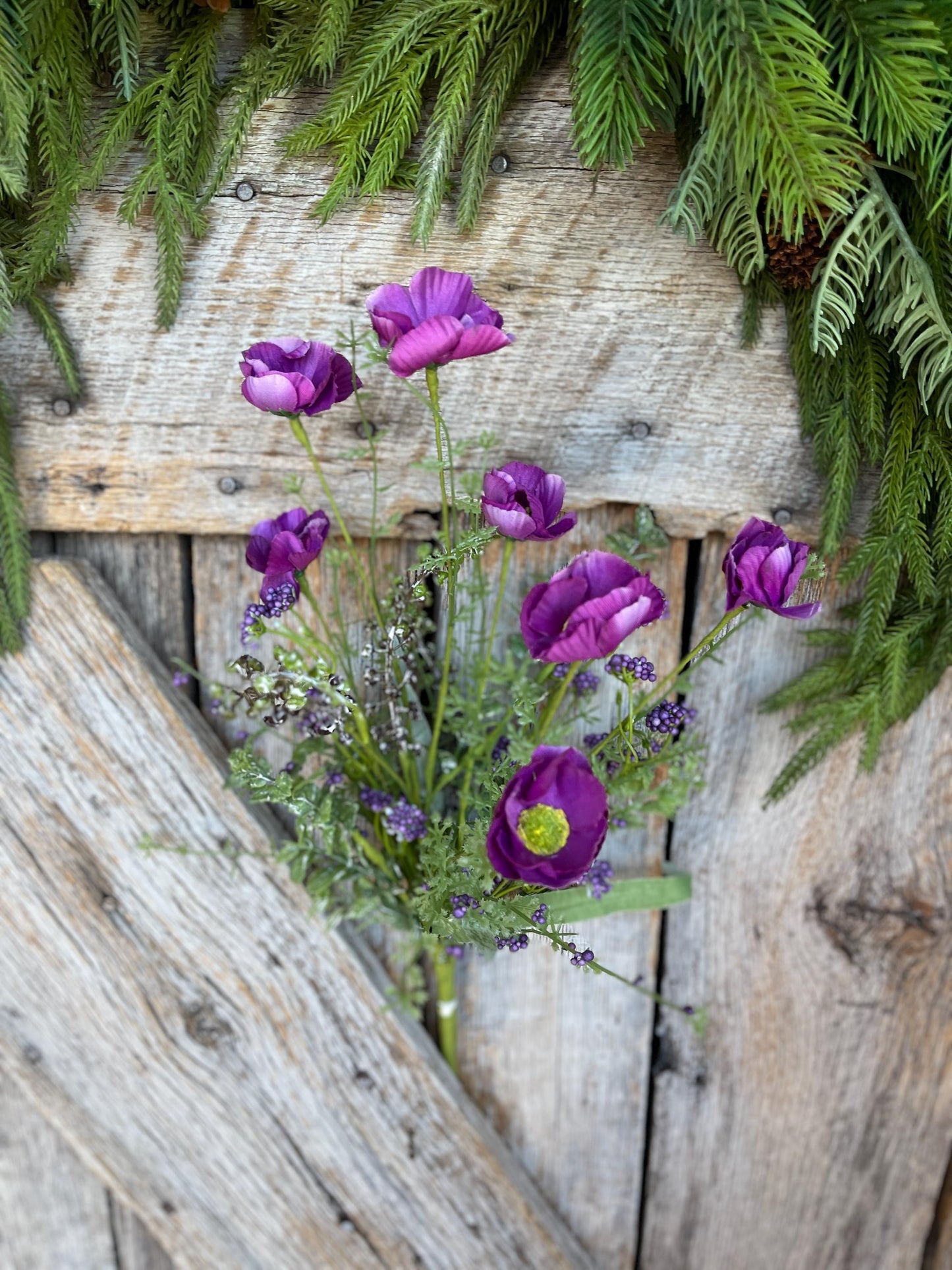 21" Purple Poppy Floral Spray, Violet Purple Floral Spray, Poppy Spray, Purple Artificial Florals, Dark Purple Florals, 63429PU
