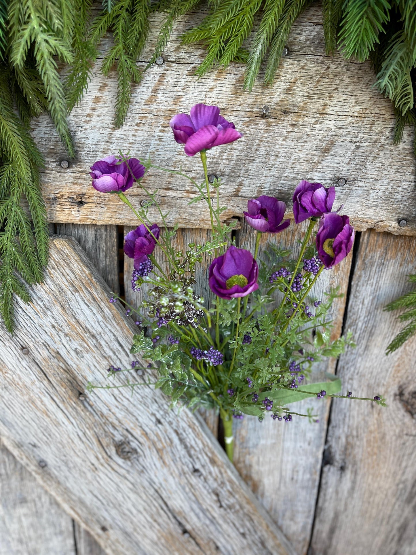 21" Purple Poppy Floral Spray, Violet Purple Floral Spray, Poppy Spray, Purple Artificial Florals, Dark Purple Florals, 63429PU
