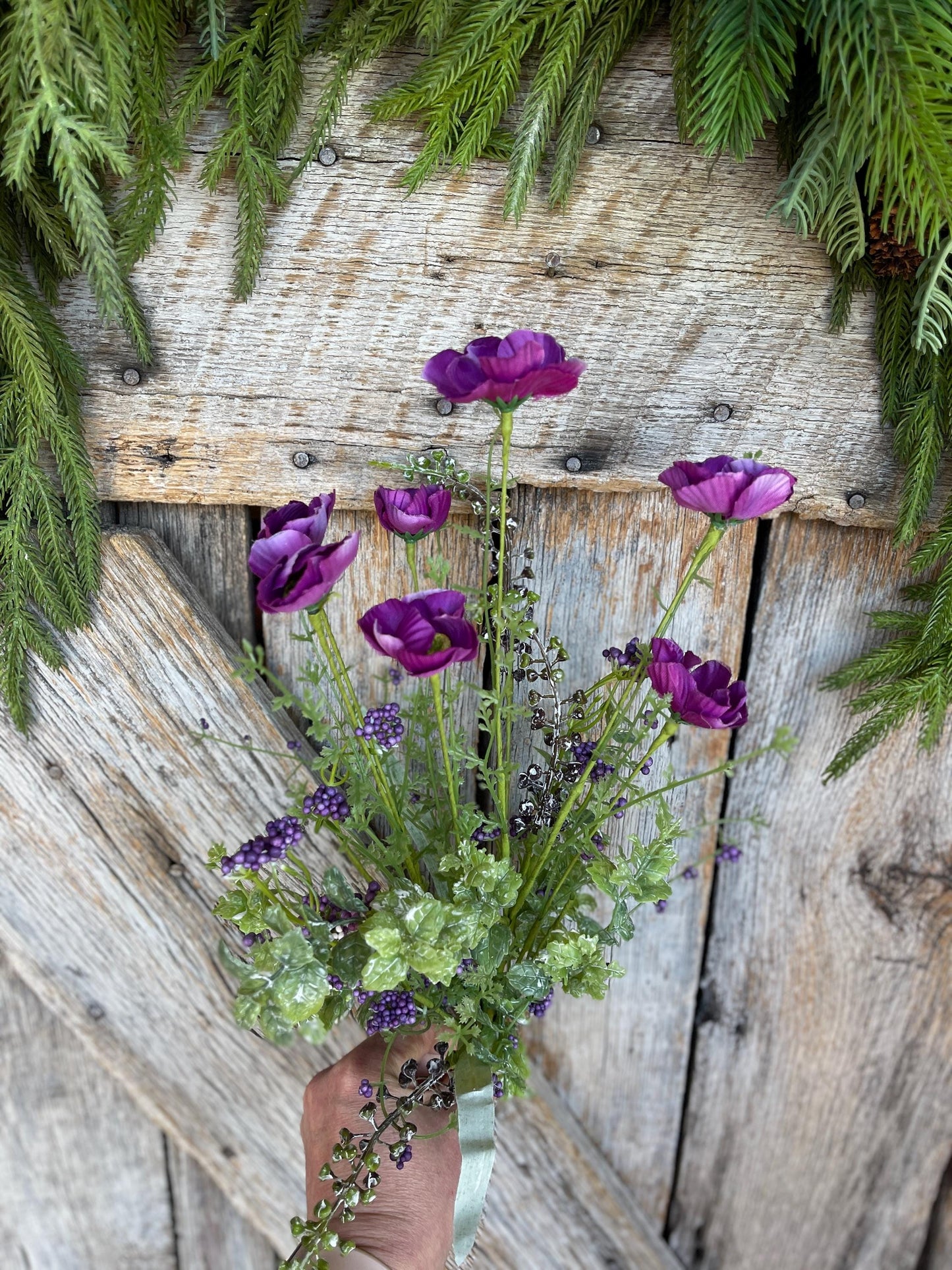 21" Purple Poppy Floral Spray, Violet Purple Floral Spray, Poppy Spray, Purple Artificial Florals, Dark Purple Florals, 63429PU