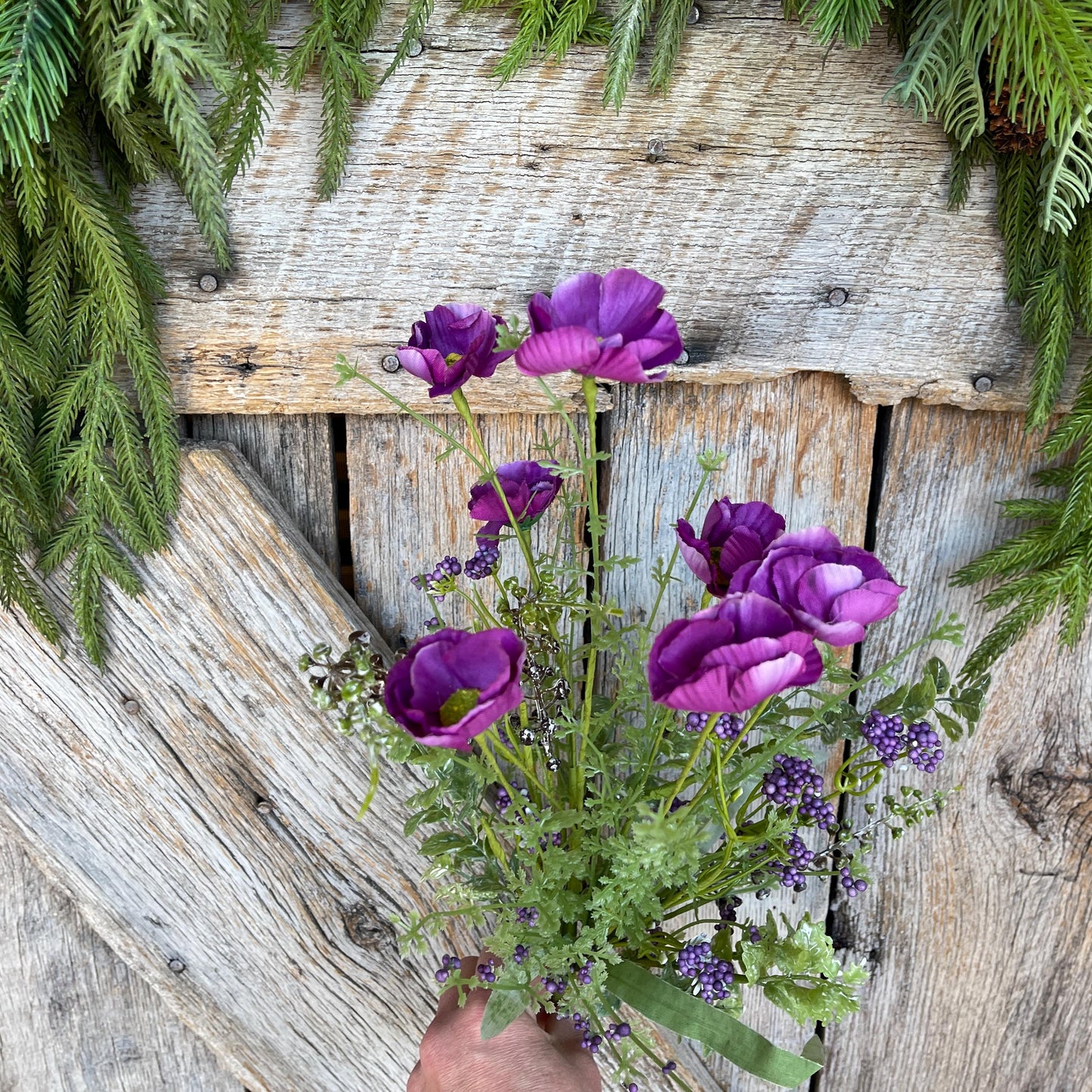 21" Purple Poppy Floral Spray, Violet Purple Floral Spray, Poppy Spray, Purple Artificial Florals, Dark Purple Florals, 63429PU