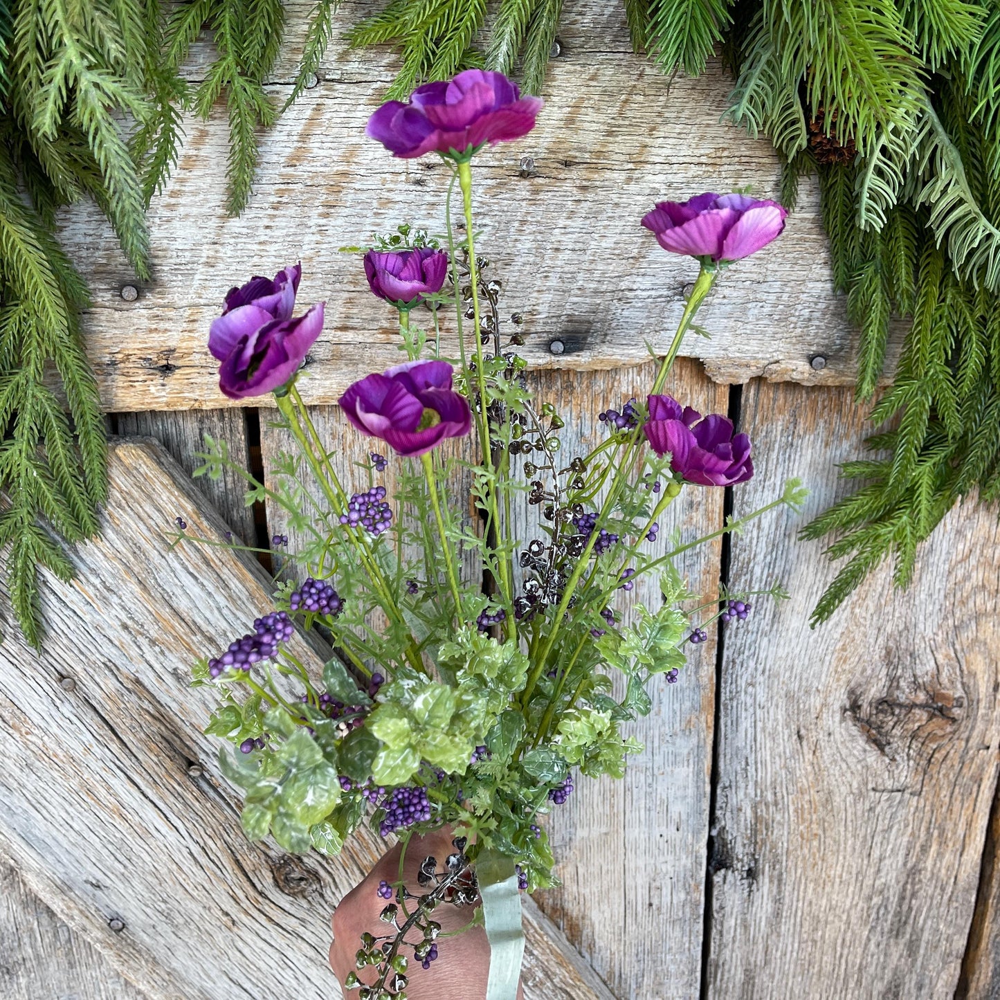 21" Purple Poppy Floral Spray, Violet Purple Floral Spray, Poppy Spray, Purple Artificial Florals, Dark Purple Florals, 63429PU