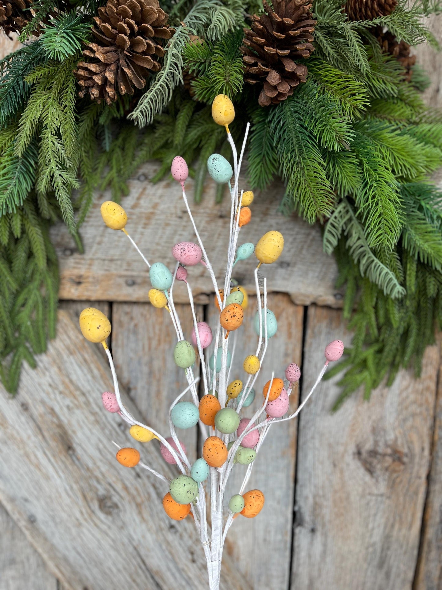 25" Easter Egg Floral Spray, Egg Spray, Easter Decor
