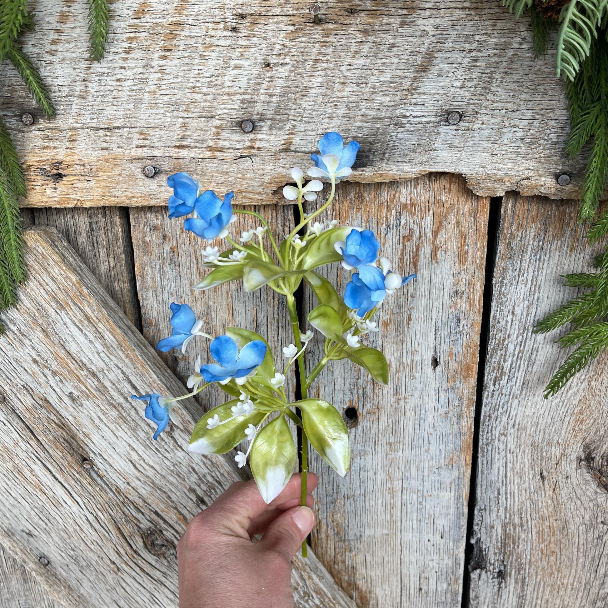 12" Blue Wild Flower Pick, Blue Floral, Artificial floral picks