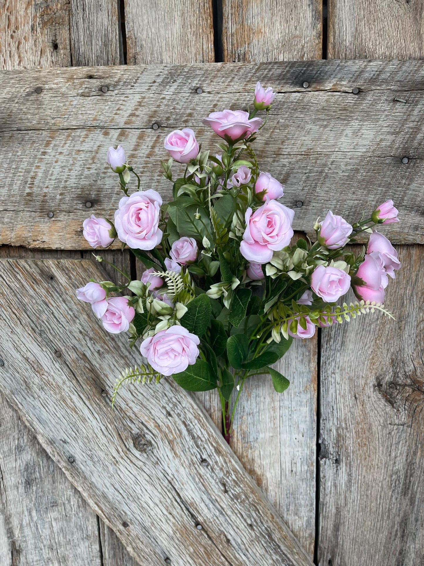 22" Pink Rose Bush, Artificial Rose Bush, Pink Roses