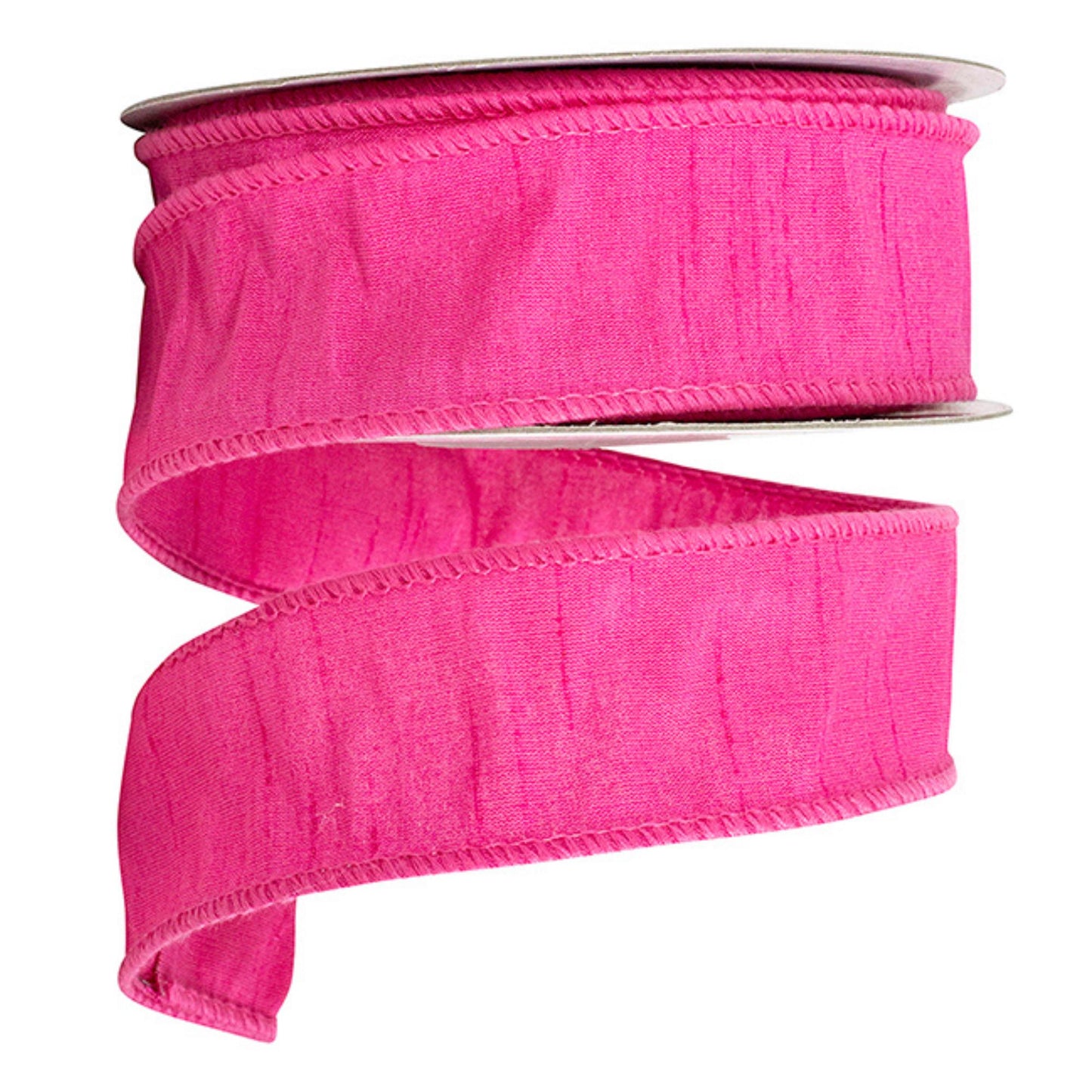 1.5" Hot Pink Dupion Ribbon, Pink Wired Ribbon, Spring Ribbon, Pink Ribbon, Dupioni Ribbon, Wreath Supply, Craft Supply, Pink Dupion