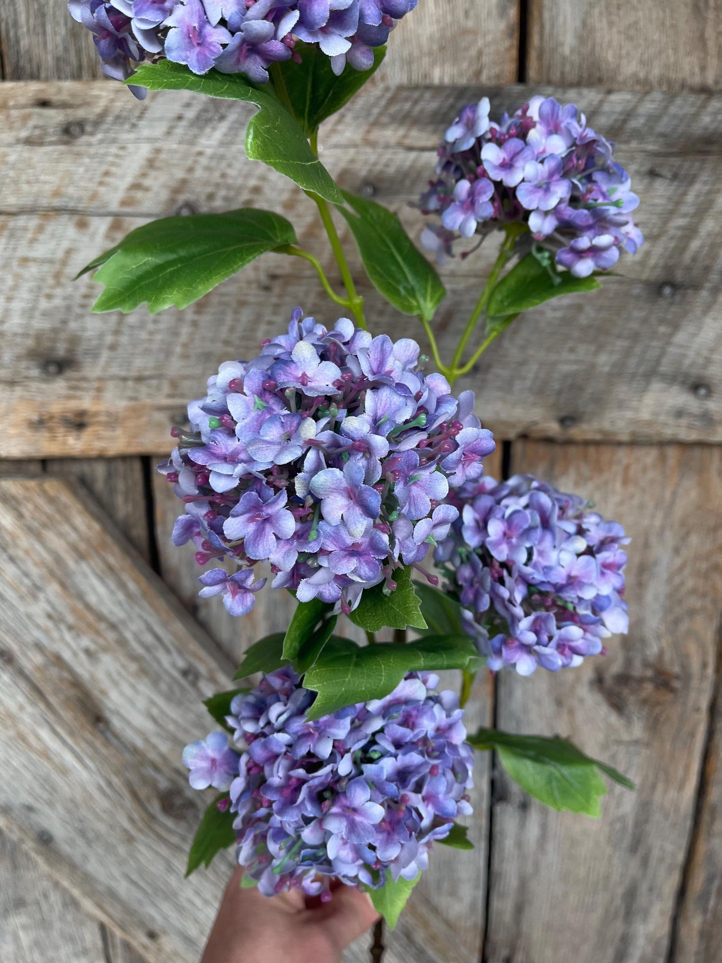 32" Purple Snowball Hydrangea Spray, Artificial Hydrangea Florals, Purple Hydrangea Spray