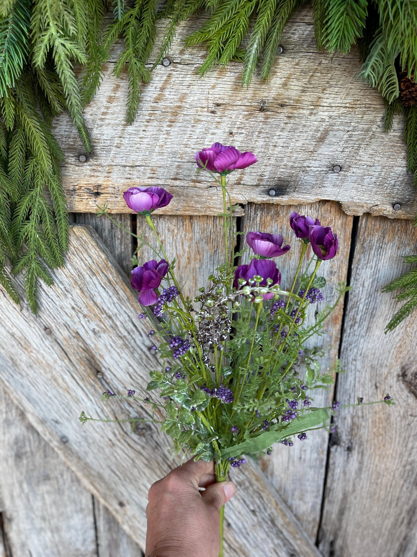 21" Purple Poppy Floral Spray, Violet Purple Floral Spray, Poppy Spray, Purple Artificial Florals, Dark Purple Florals, 63429PU