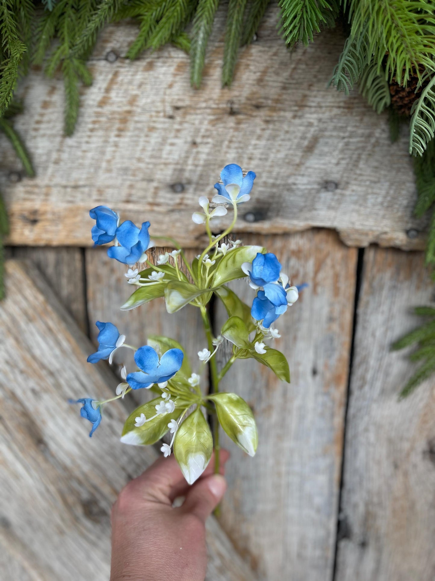 12" Blue Wild Flower Pick, Blue Floral, Artificial floral picks, wreath supply, craft supply, floral supply, 35181BL