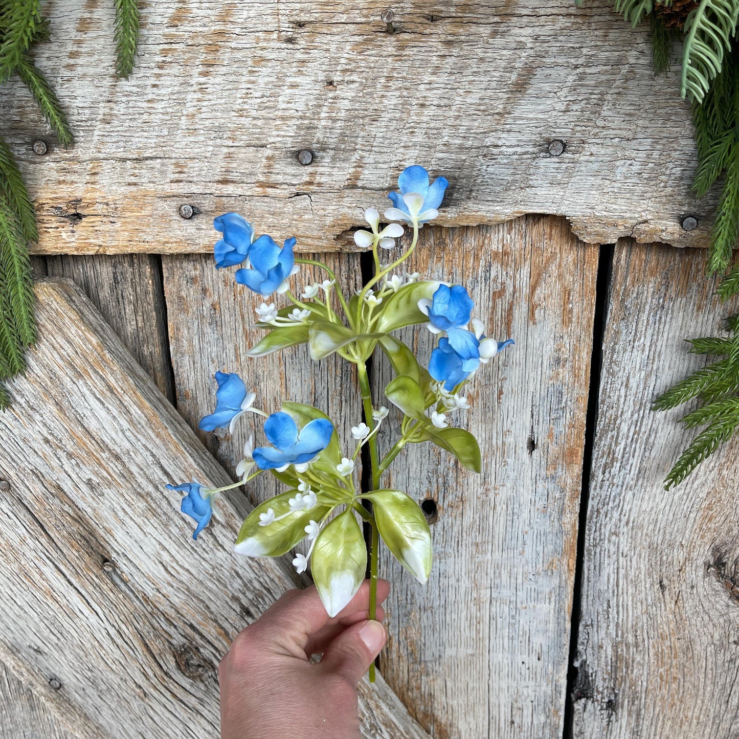 12" Blue Wild Flower Pick, Blue Floral, Artificial floral picks, wreath supply, craft supply, floral supply, 35181BL
