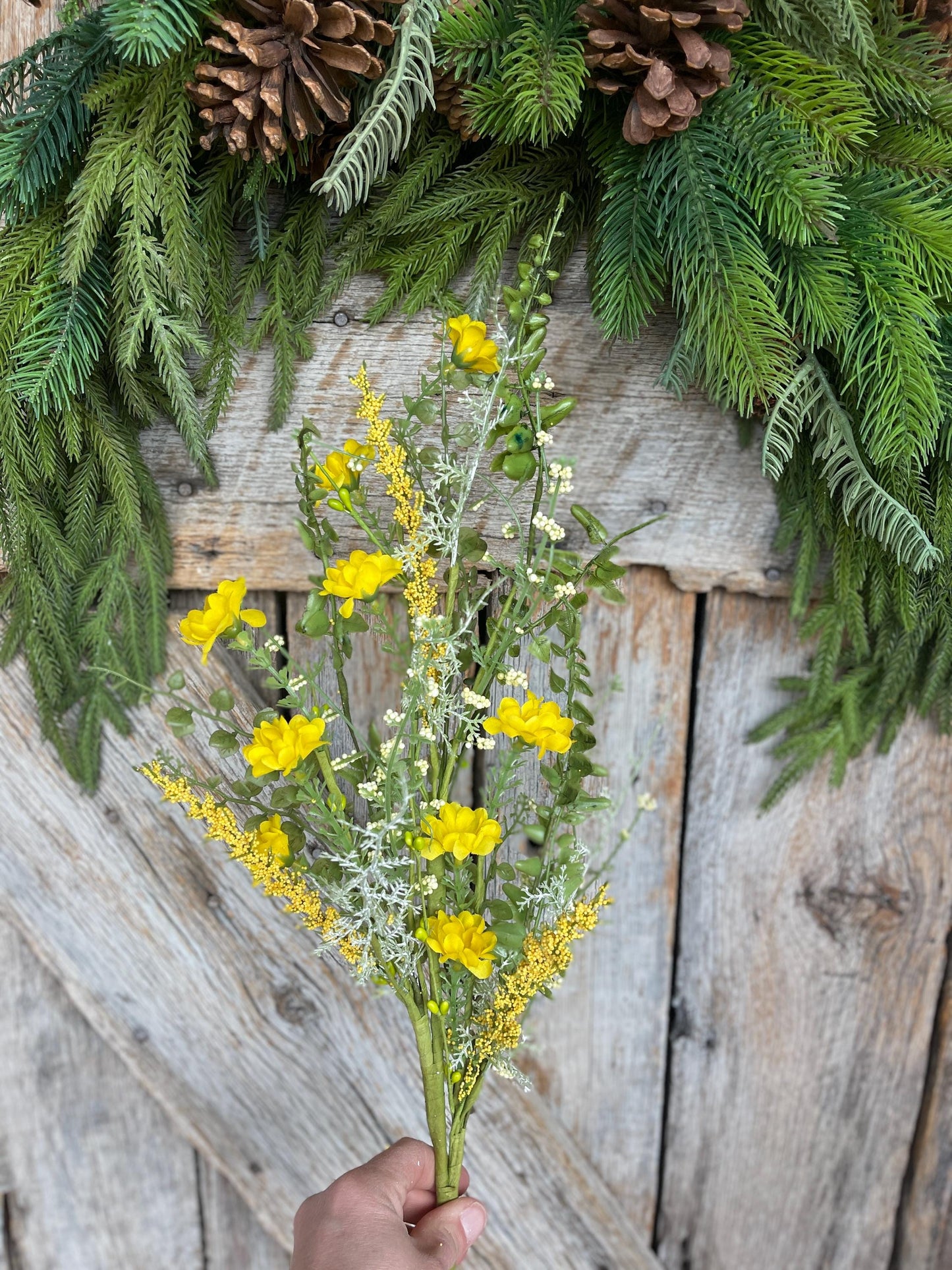 28" Yellow Wildflower Spray, Yellow Floral, Yellow Wildflower Floral, Yellow Filler Floral, Floral, Wreath Supply, Floral Supply, 6373YW
