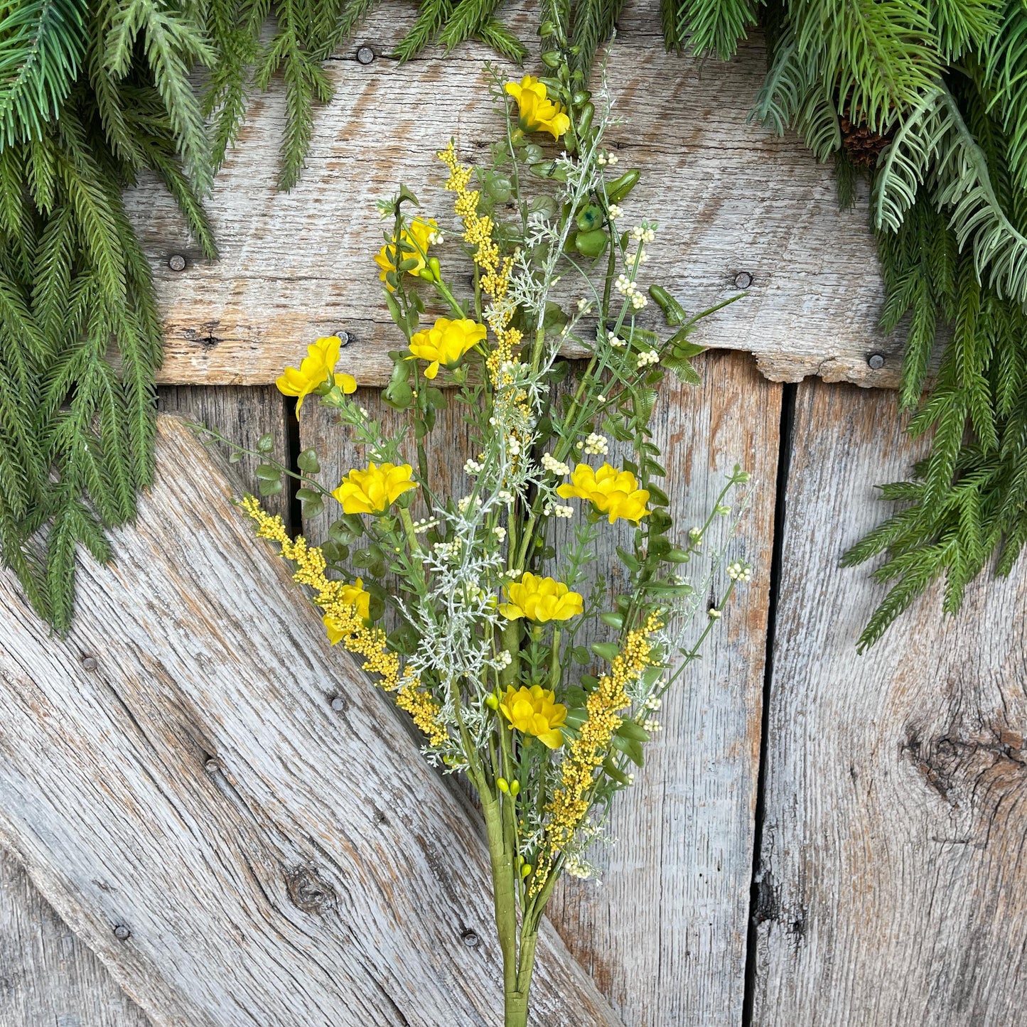 28" Yellow Wildflower Spray, Yellow Floral, Yellow Wildflower Floral, Yellow Filler Floral, Floral, Wreath Supply, Floral Supply, 6373YW