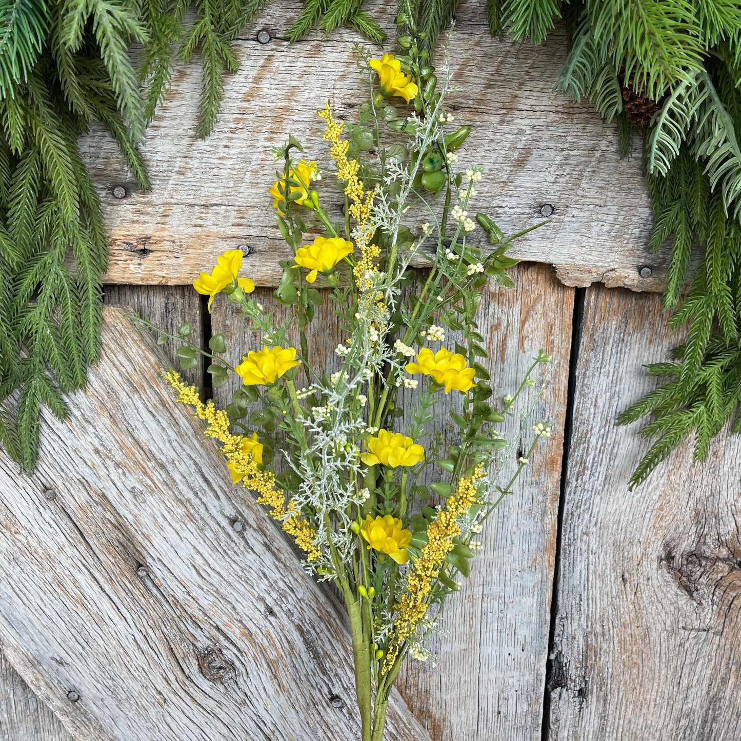 28" Yellow Wildflower Spray, Yellow Floral, Yellow Wildflower Floral, Yellow Filler Floral, Floral, Wreath Supply, Floral Supply, 6373YW