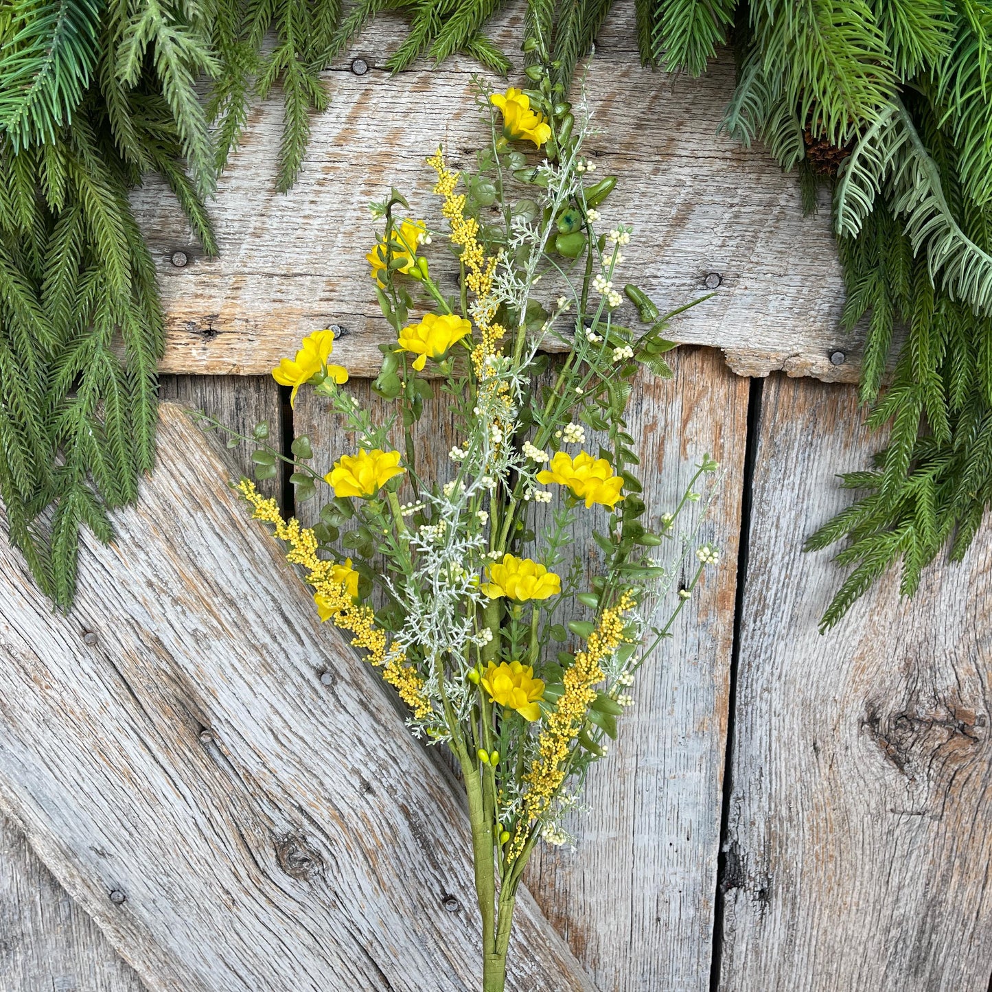 28" Yellow Wildflower Spray, Yellow Floral, Yellow Wildflower Floral, Yellow Filler Floral, Floral, Wreath Supply, Floral Supply, 6373YW