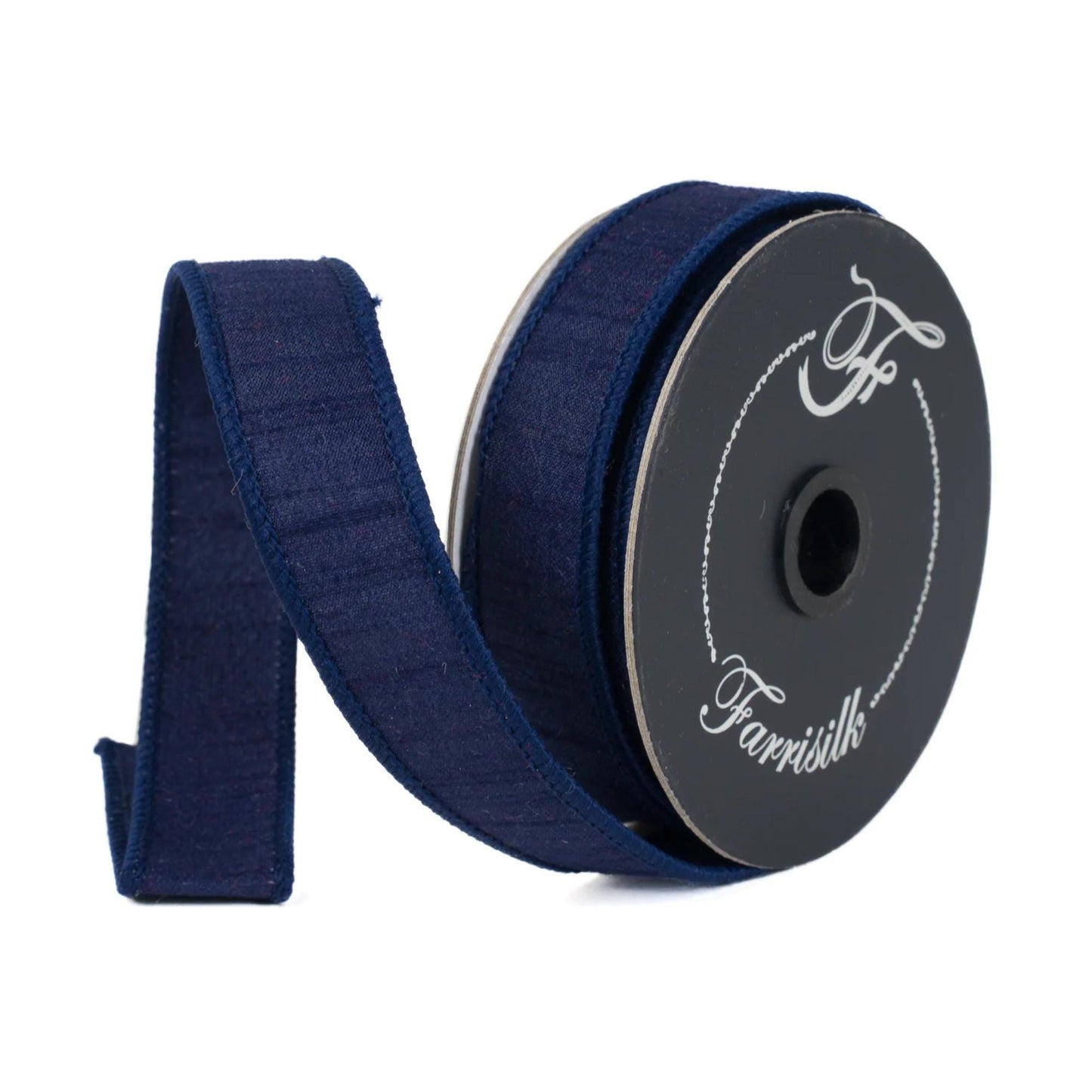 1" Navy Blue Dupion Ribbon, Farrisilk Ribbon, Ribbon, Navy Blue Ribbon, Patriotic Ribbon, Fall Ribbon, Designer Ribbon, Wedding, RK608-21