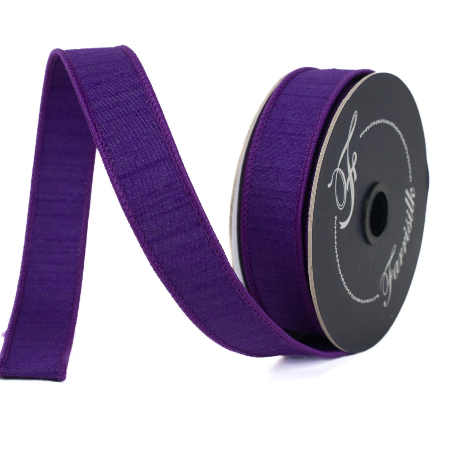 1” Purple Amethyst Dupion Ribbon, Farrisilk ribbon, wired ribbon, Jewel Tone Ribbon, Halloween Ribbon, Purple ribbon, RK608-72