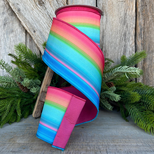 4" Tropics Ribbon, Farrisilk Ribbon, Wired Ribbon