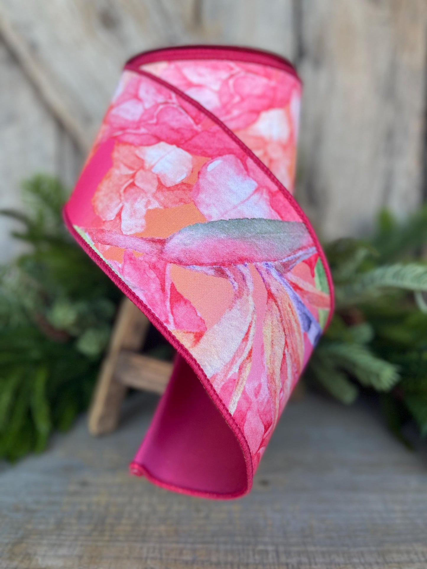 4" Birds of Paradise Ribbon, Farrisilk Ribbon, Wired Ribbon, Floral Ribbon, Summer Ribbon, Designer Ribbon, SR059-32