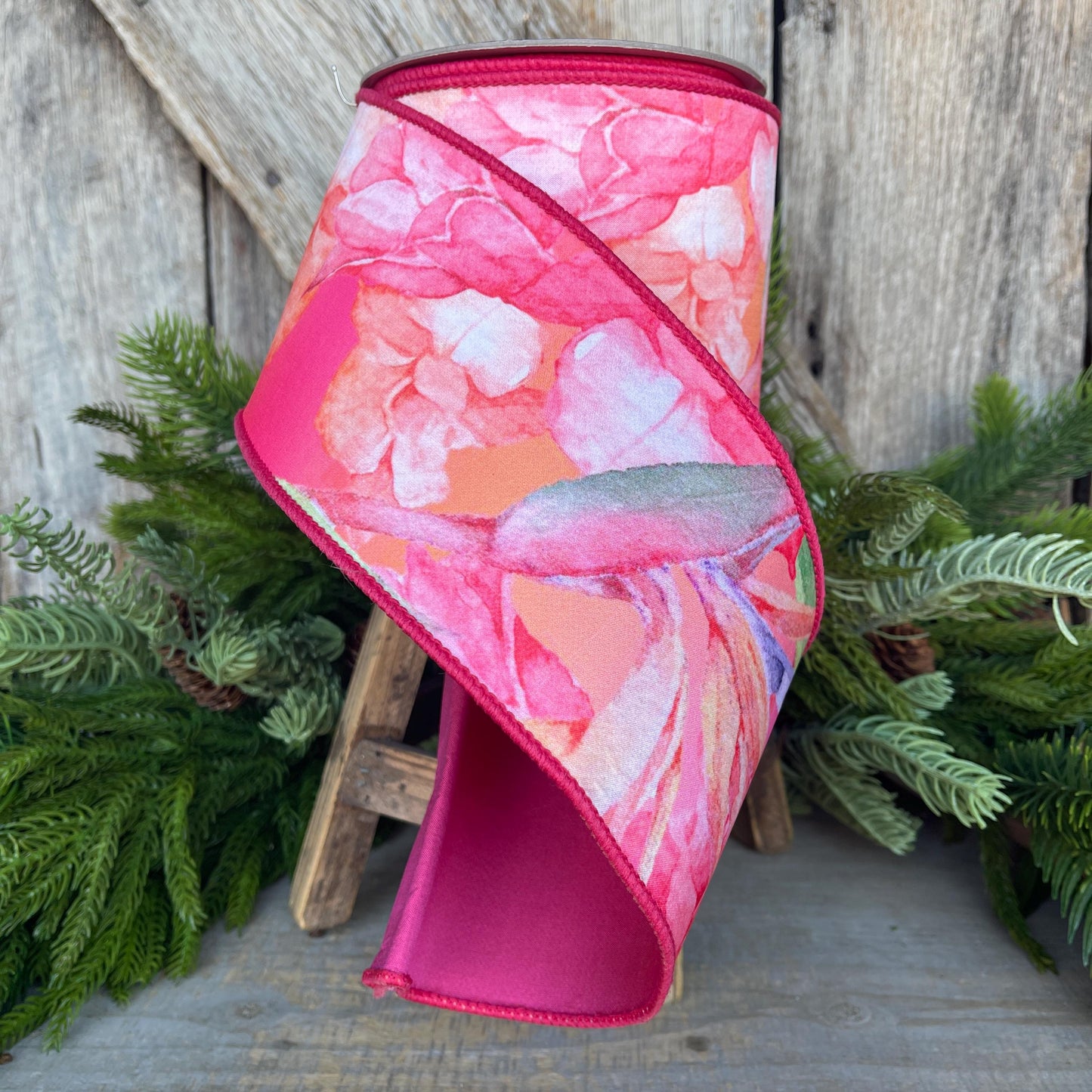4" Birds of Paradise Ribbon, Farrisilk Ribbon, Wired Ribbon, Floral Ribbon, Summer Ribbon, Designer Ribbon, SR059-32