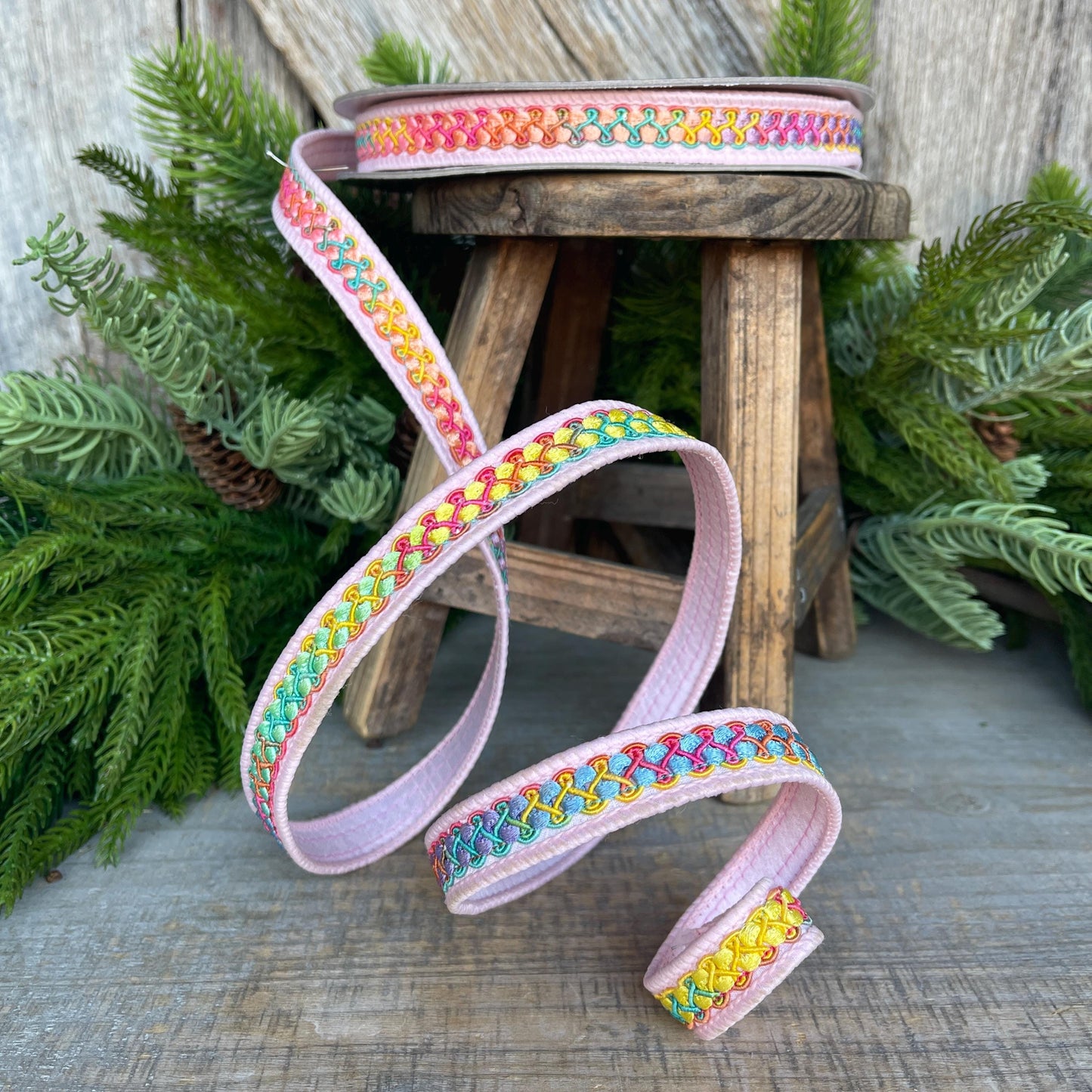 3/4" Tie Dye Twist Ribbon, Farrisilk Ribbon, Wired Ribbon, Pink Ribbon, colorful Ribbon, Spring Ribbon, Summer Ribbon, SR111-32