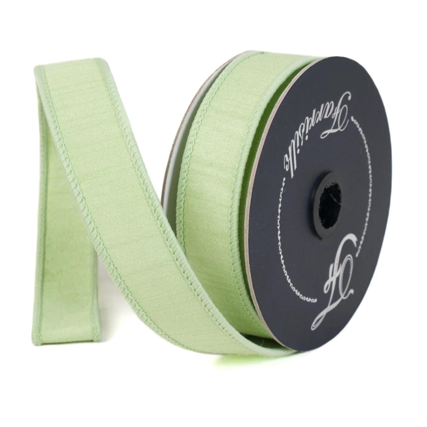 1" Mint Green Dupion Ribbon, Farrisilk Ribbon, Wired Ribbon, Mint Ribbon, Spring Ribbon, Fall Ribbon, Designer Ribbon, Wedding, RK608-13