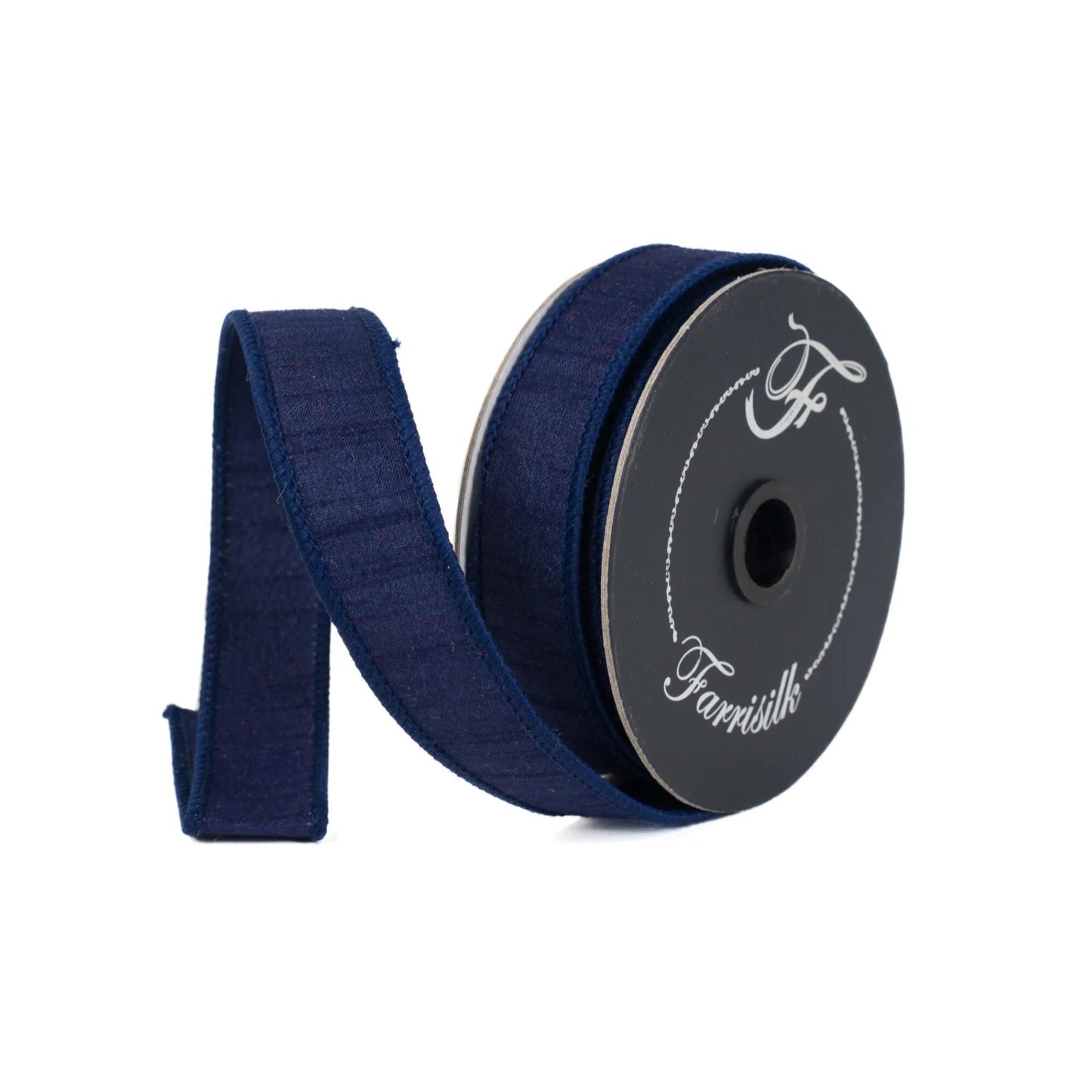 1" Navy Blue Dupion Ribbon, Farrisilk Ribbon, Ribbon, Navy Blue Ribbon, Patriotic Ribbon, Fall Ribbon, Designer Ribbon, Wedding, RK608-21