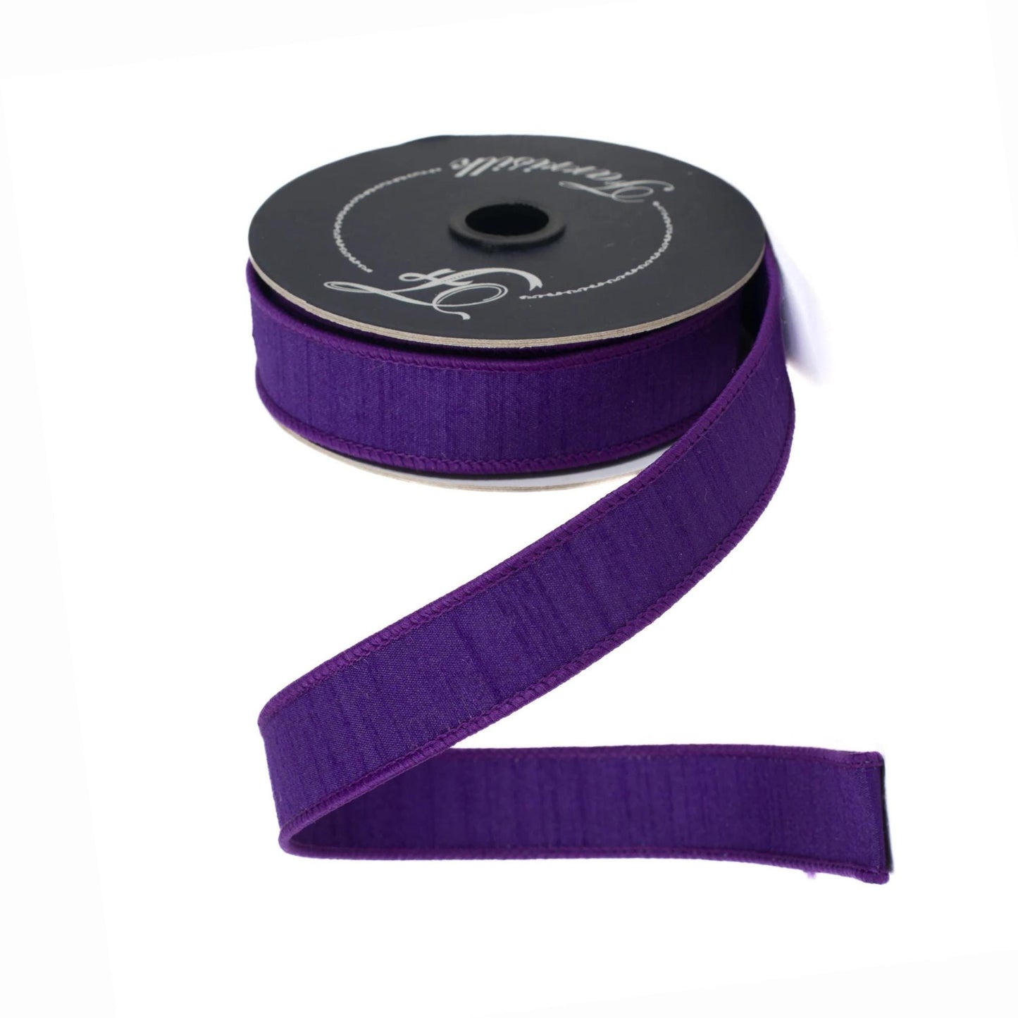1” Purple Amethyst Dupion Ribbon, Farrisilk ribbon, wired ribbon, Jewel Tone Ribbon, Halloween Ribbon, Purple ribbon, RK608-72