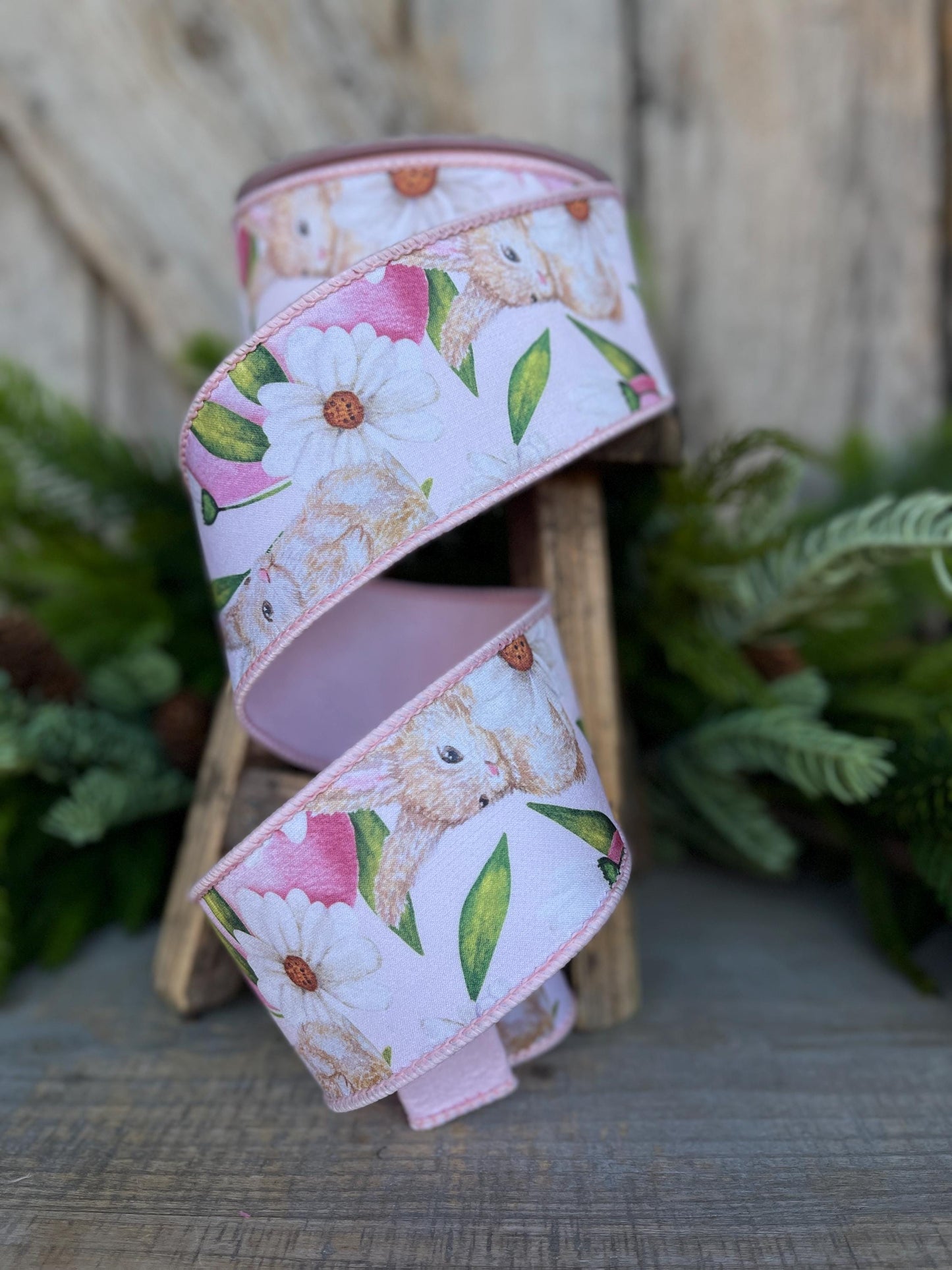 2.5" Easter Egg Hunt Ribbon, Farrisilk Ribbon, Wired Ribbon, Easter Bunny Ribbon, SR110-13
