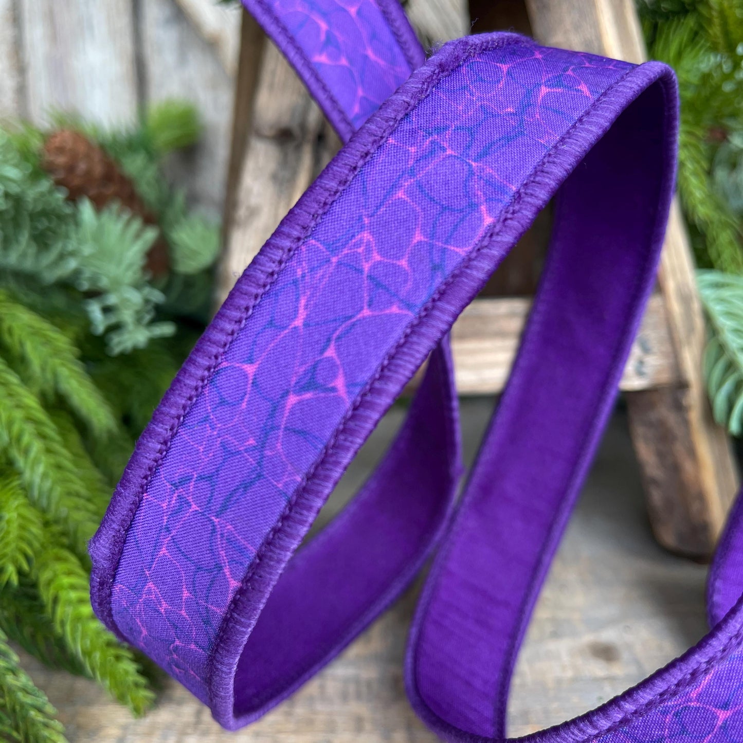 1" Purple Halloween Ribbon, Purple Labyrinth Ribbon, Farrisilk Ribbon, Halloween Ribbon, Wired Ribbon, HR045-27