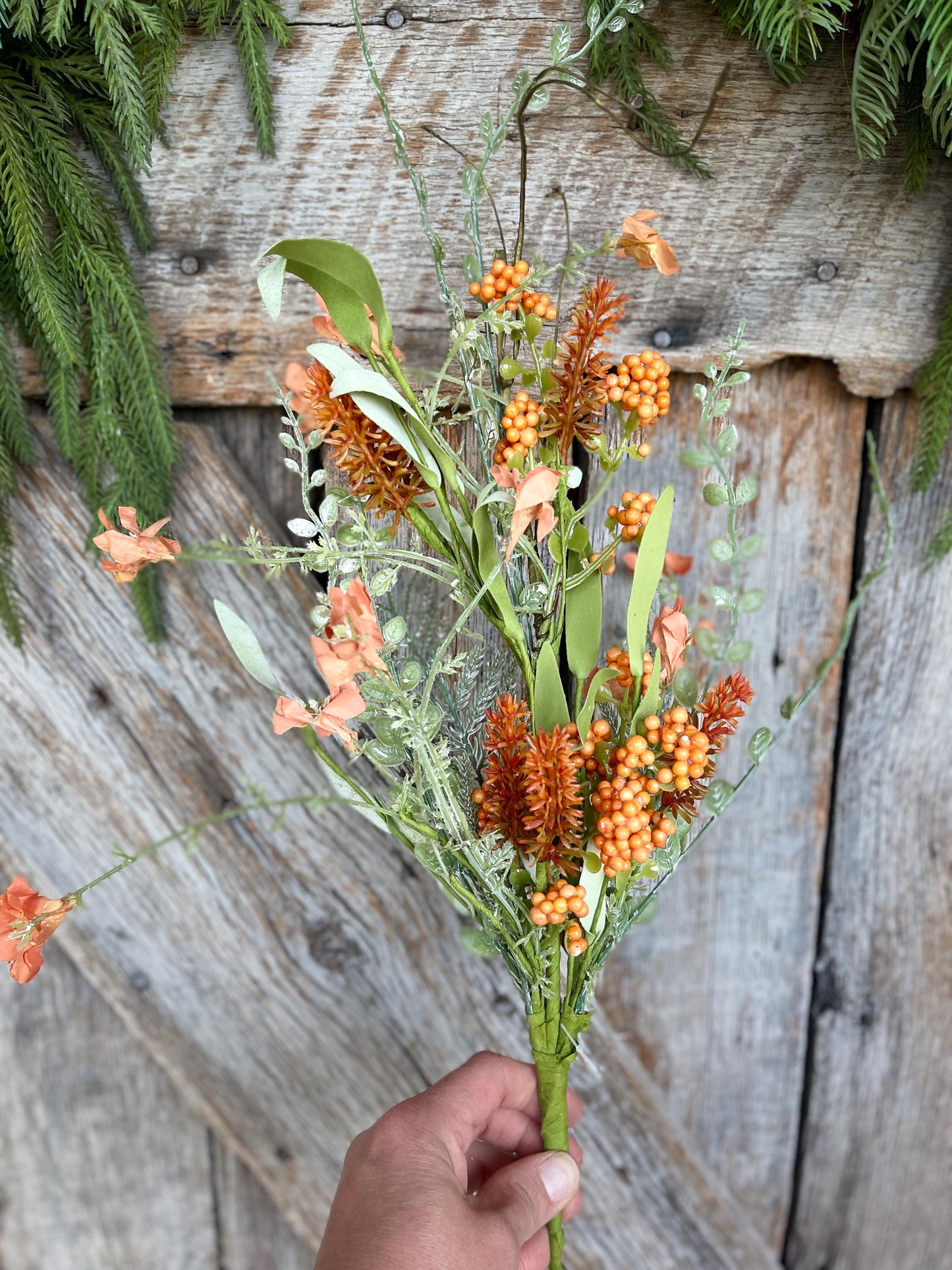24" Orange Fall Filler Bush, 60919, Fall 60919, Orange Greenery Bush, Fall Greenery Bush, Fall Wreath Supply, 60919-0r