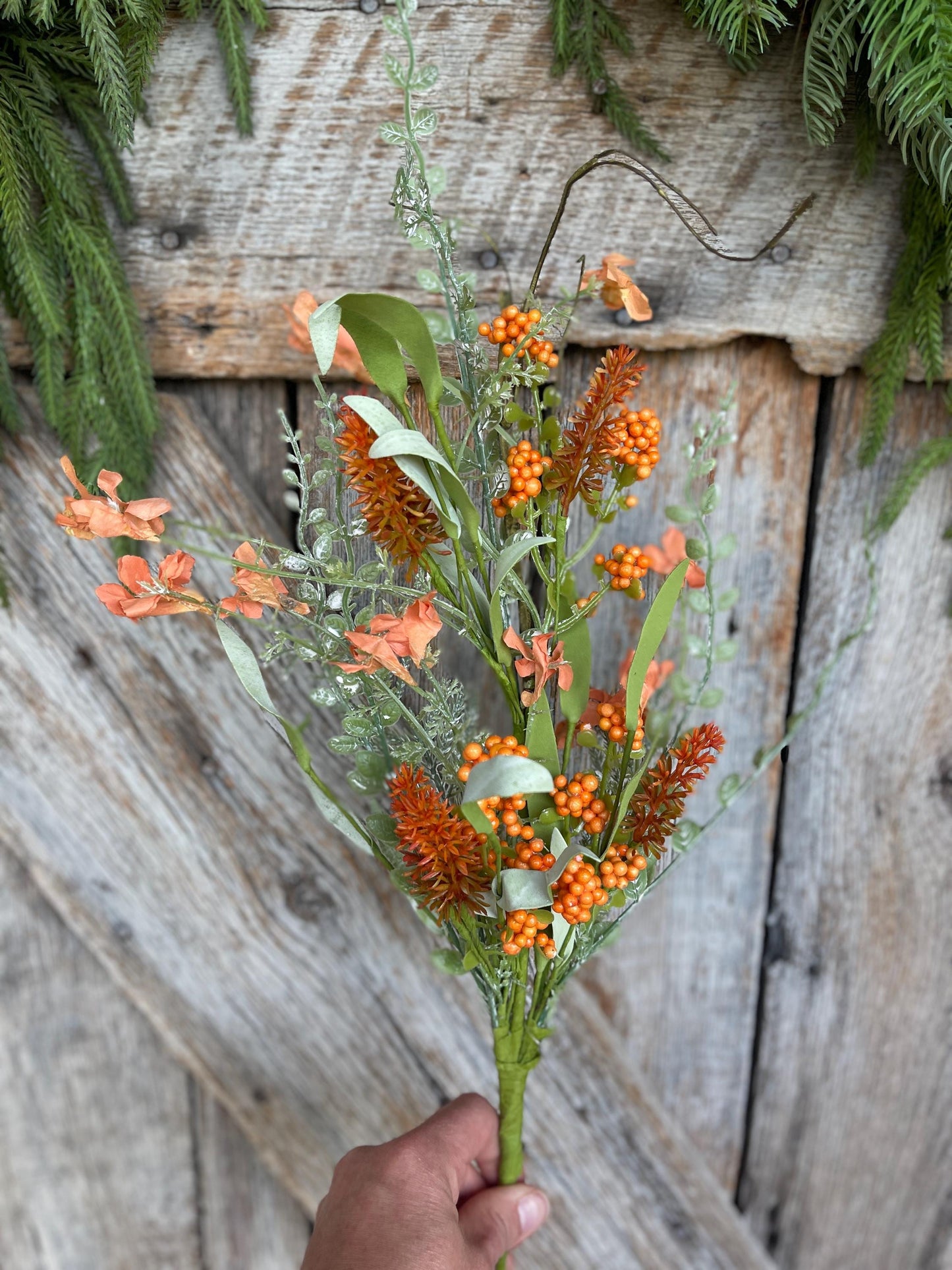 24" Orange Fall Filler Bush, 60919, Fall 60919, Orange Greenery Bush, Fall Greenery Bush, Fall Wreath Supply, 60919-0r