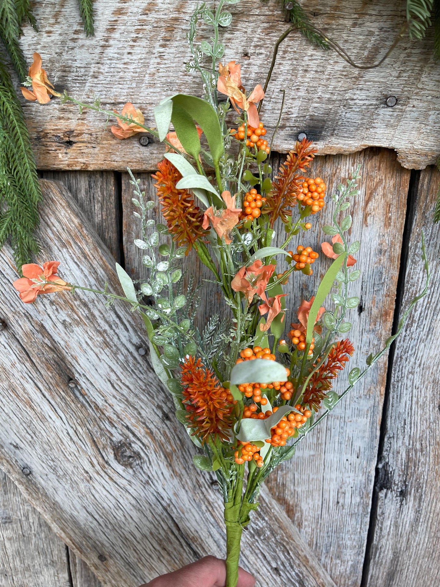 24" Orange Fall Filler Bush, 60919, Fall 60919, Orange Greenery Bush, Fall Greenery Bush, Fall Wreath Supply, 60919-0r