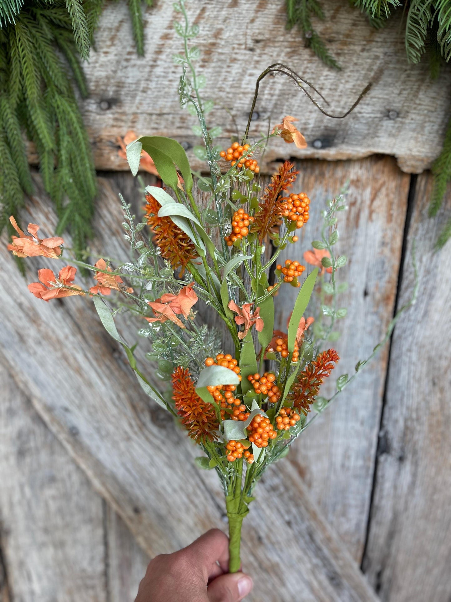 24" Orange Fall Filler Bush, 60919, Fall 60919, Orange Greenery Bush, Fall Greenery Bush, Fall Wreath Supply, 60919-0r