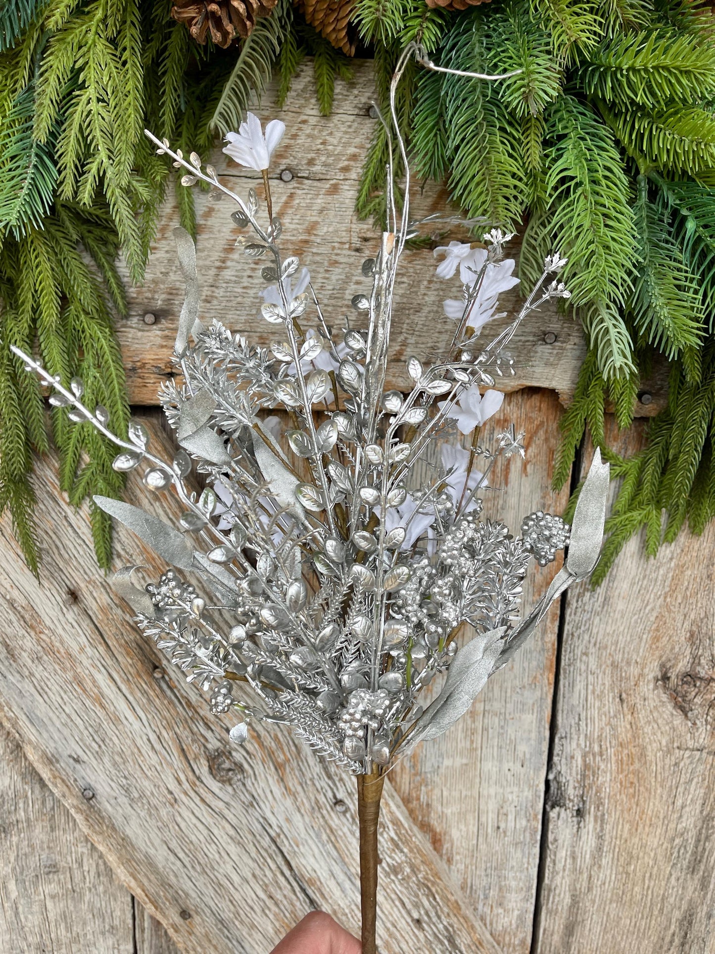 24" Silver Christmas Bush, Christmas 60919, Silver Filler Bush