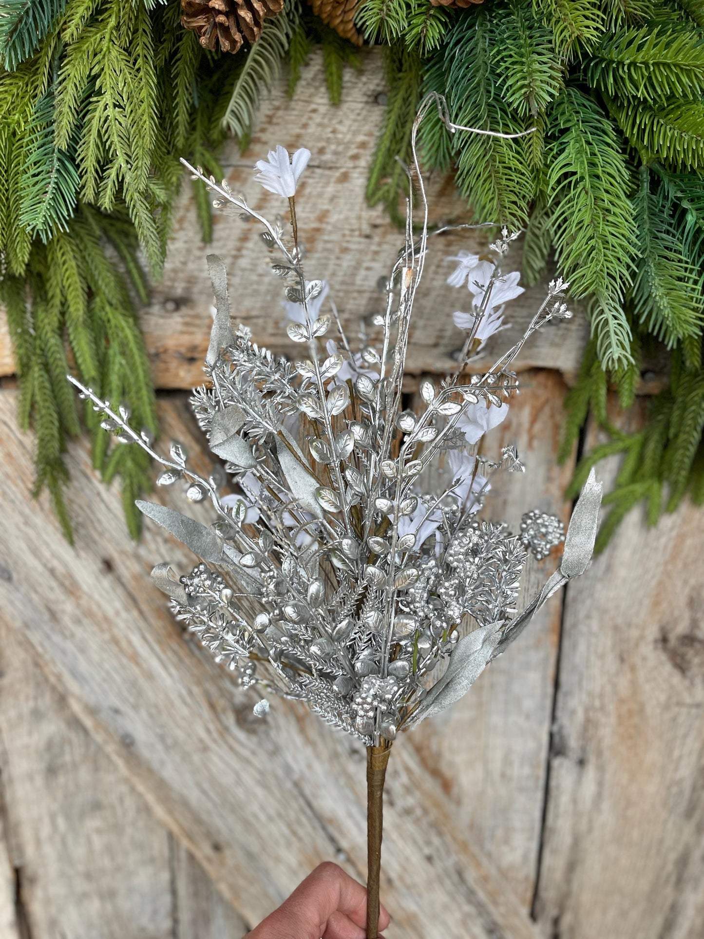 24" Silver Christmas Bush, Christmas 60919, Silver Filler Bush