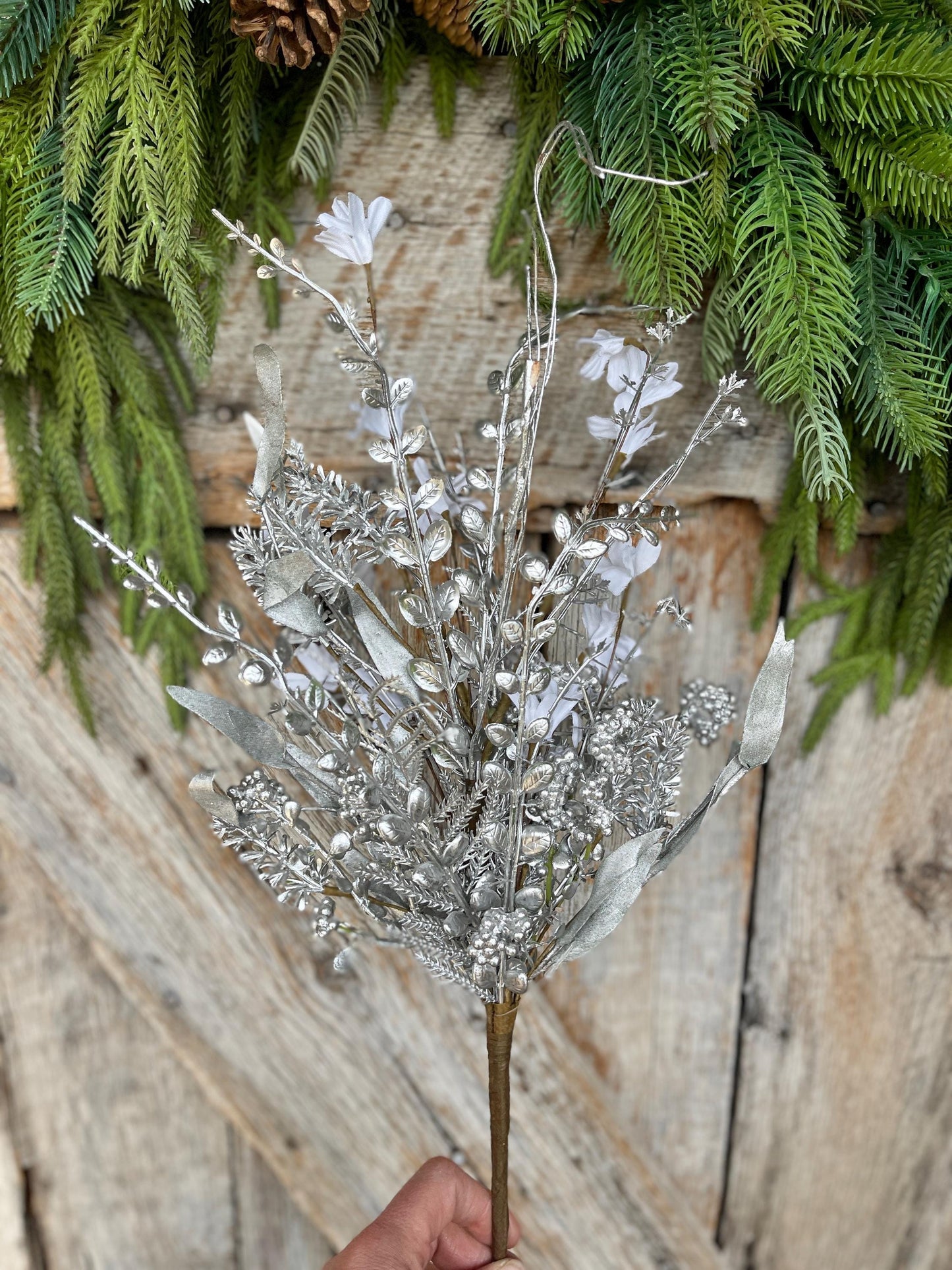 24" Silver Christmas Bush, Christmas 60919, Silver Filler Bush