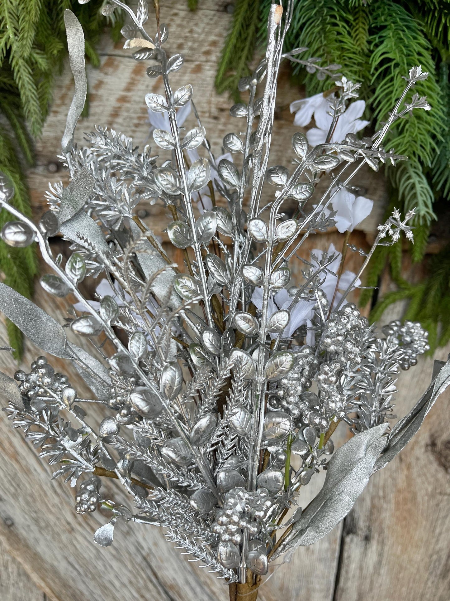 24" Silver Christmas Bush, Christmas 60919, Silver Filler Bush