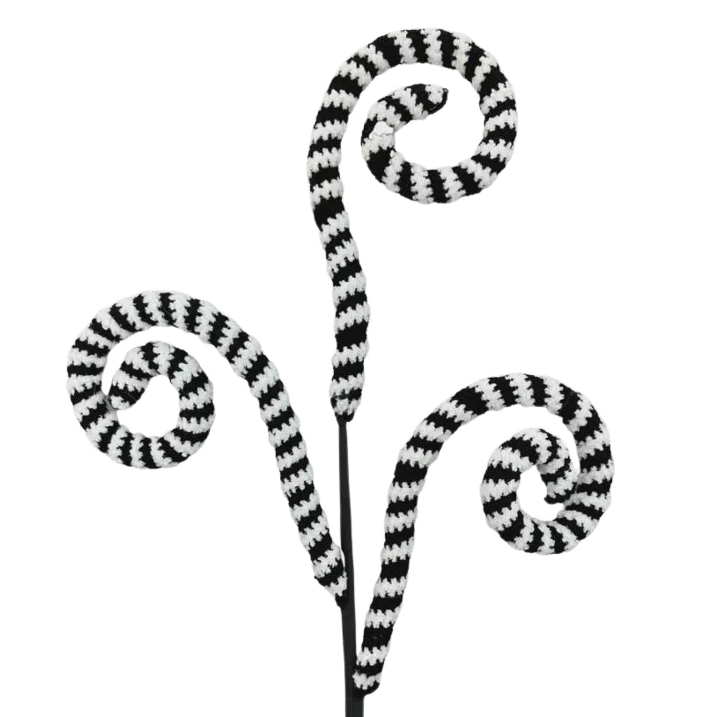 27" Black White Striped Curly Spray, Halloween Spray, Floral Spray, Curly Spray, Black White Spray, 57253BKWT