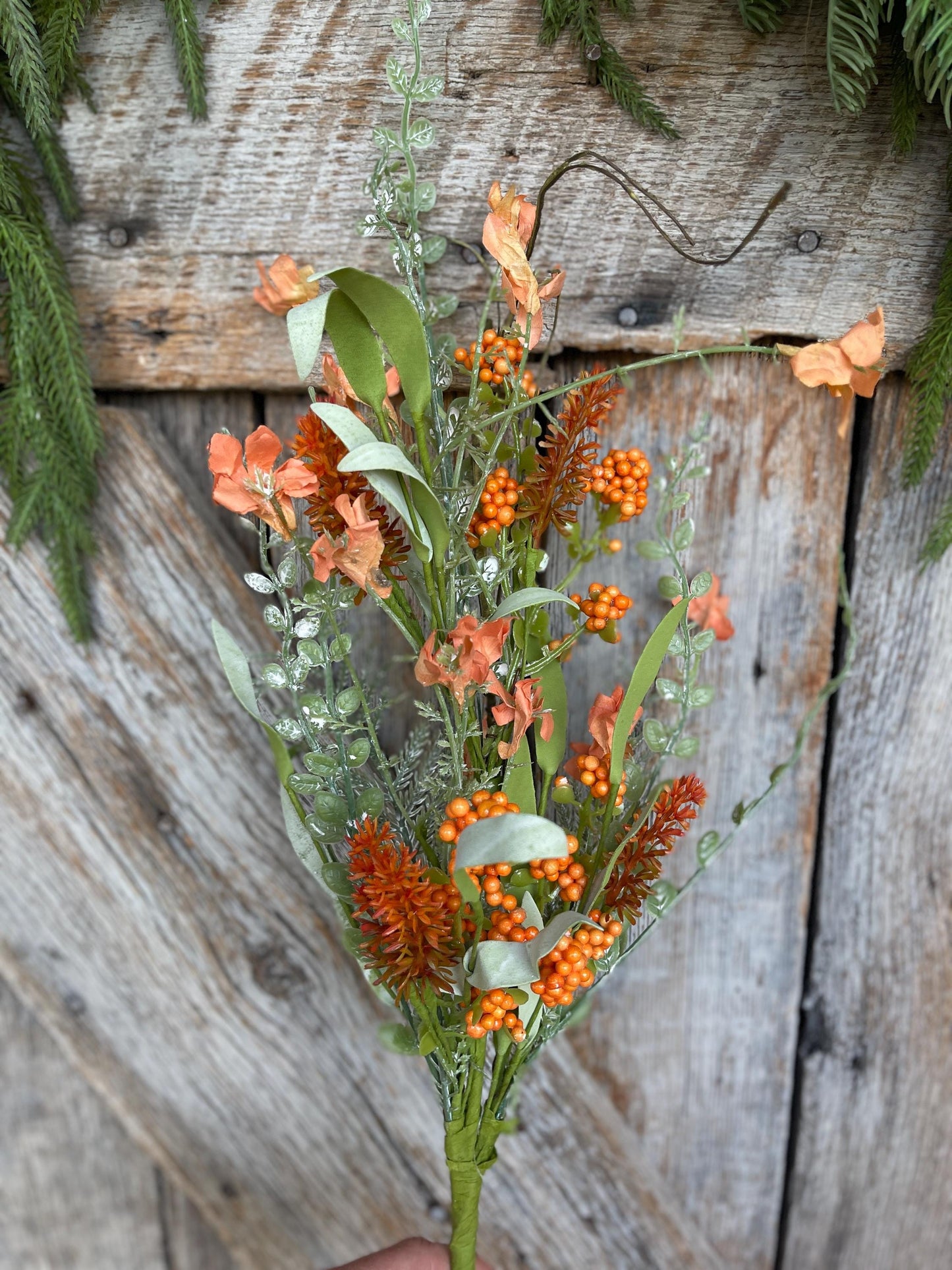 24" Orange Fall Filler Bush, 60919, Fall 60919, Orange Greenery Bush, Fall Greenery Bush, Fall Wreath Supply, 60919-0r
