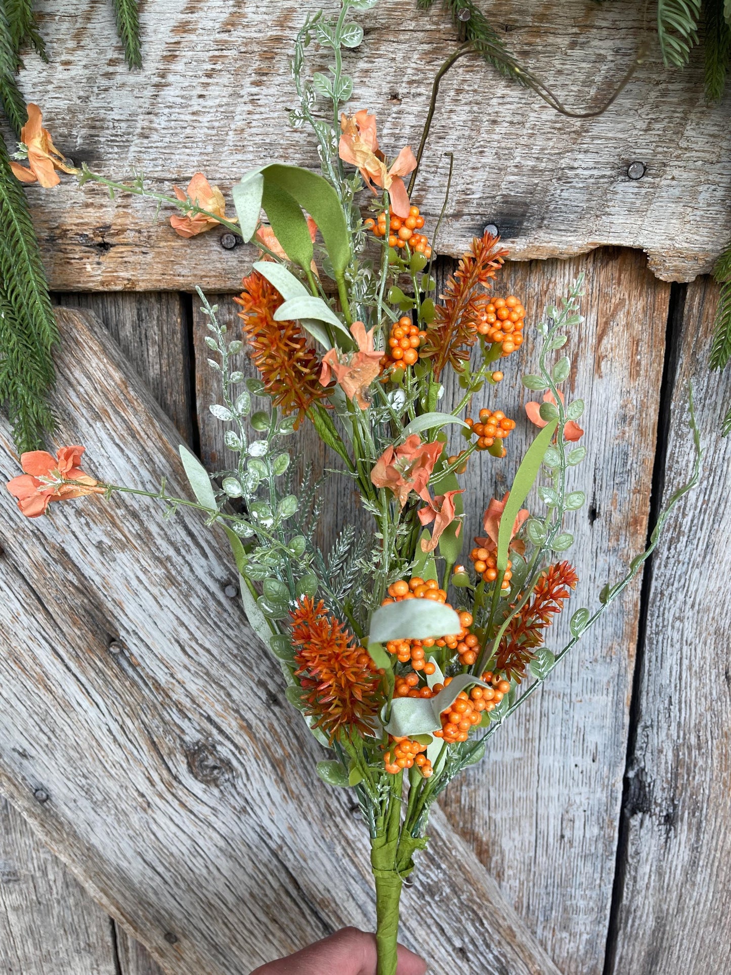 24" Orange Fall Filler Bush, 60919, Fall 60919, Orange Greenery Bush, Fall Greenery Bush, Fall Wreath Supply, 60919-0r
