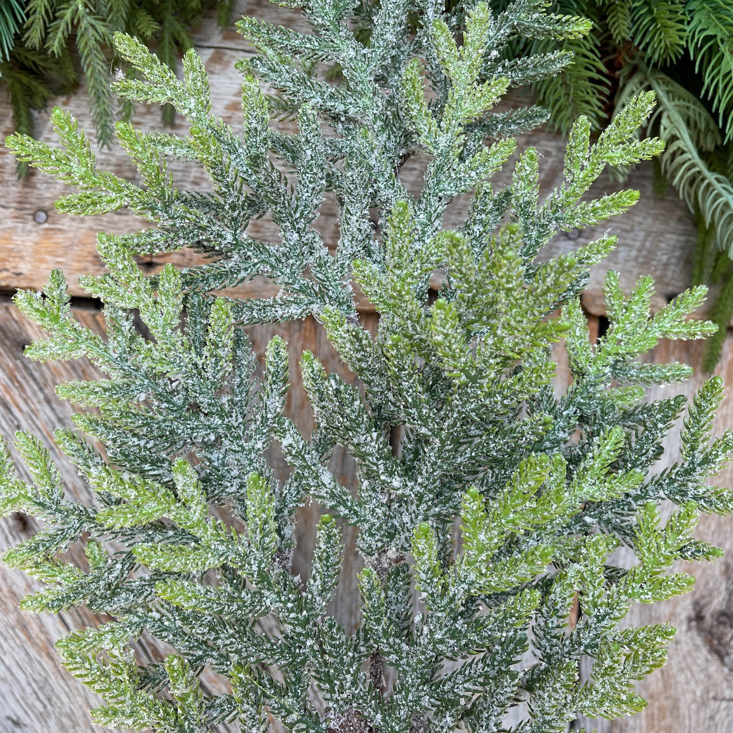 26" Norfolk Iced Pine Spray, Real Touch Norfold Pine, Artificial Pine Spray, Christmas Greenery, Pine Spray, Artificial Greenery, 84363