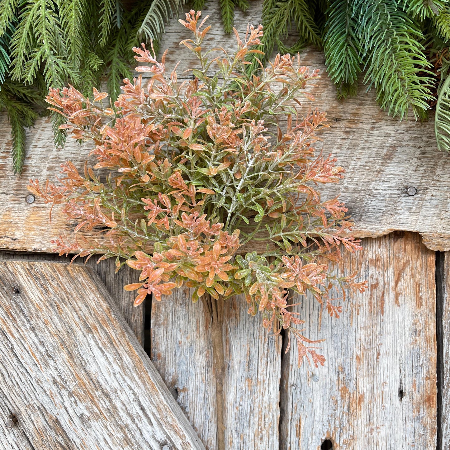 18" Orange Fall Greenery Bush, Fall Greenery, Artifical Greenery