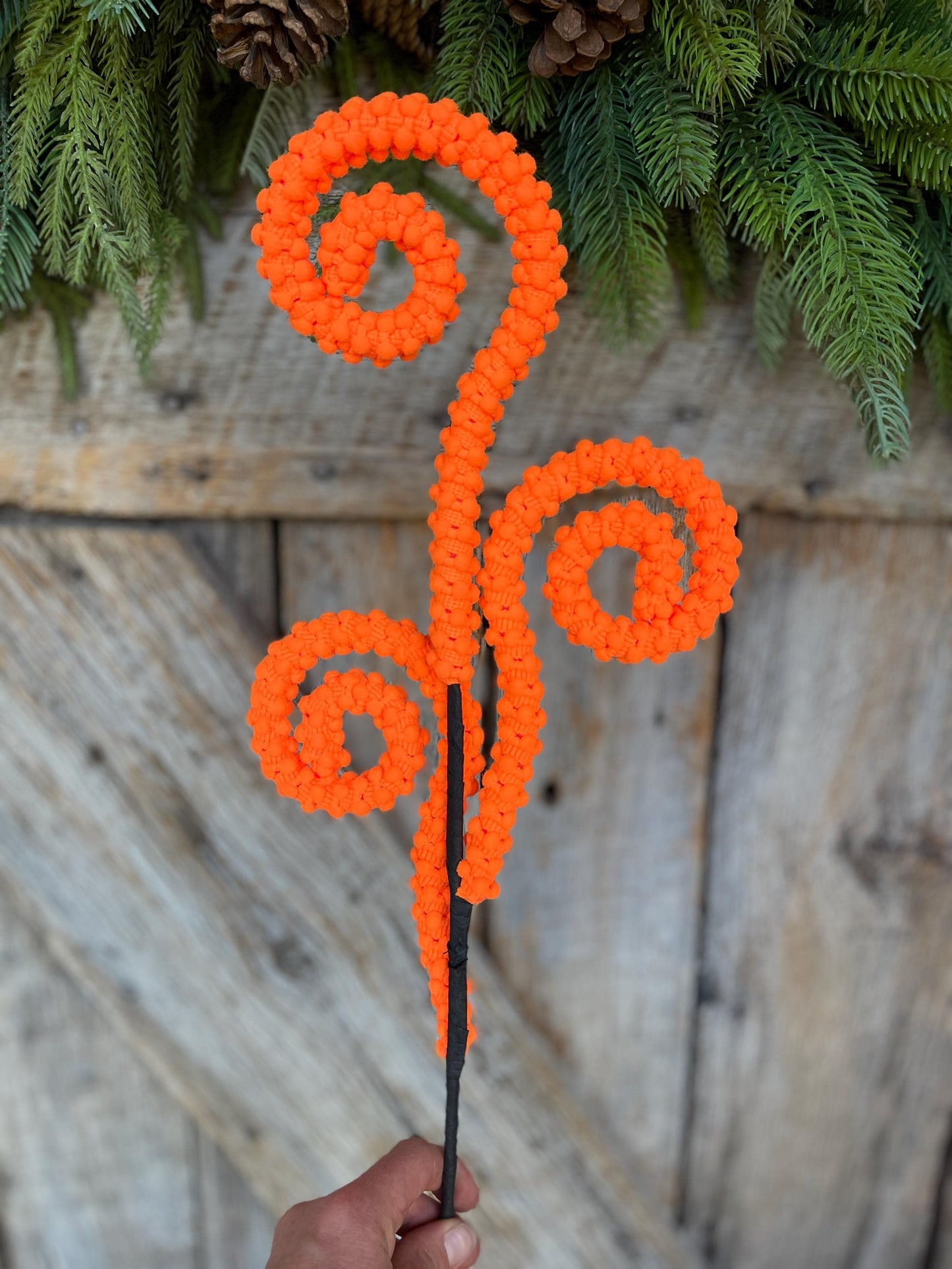 28" Orange Puff Curly Spray, Orange Halloween Spray, Wreath Supply, Orange Spray, Craft Supply, Orange Spray Pick, 57259OR