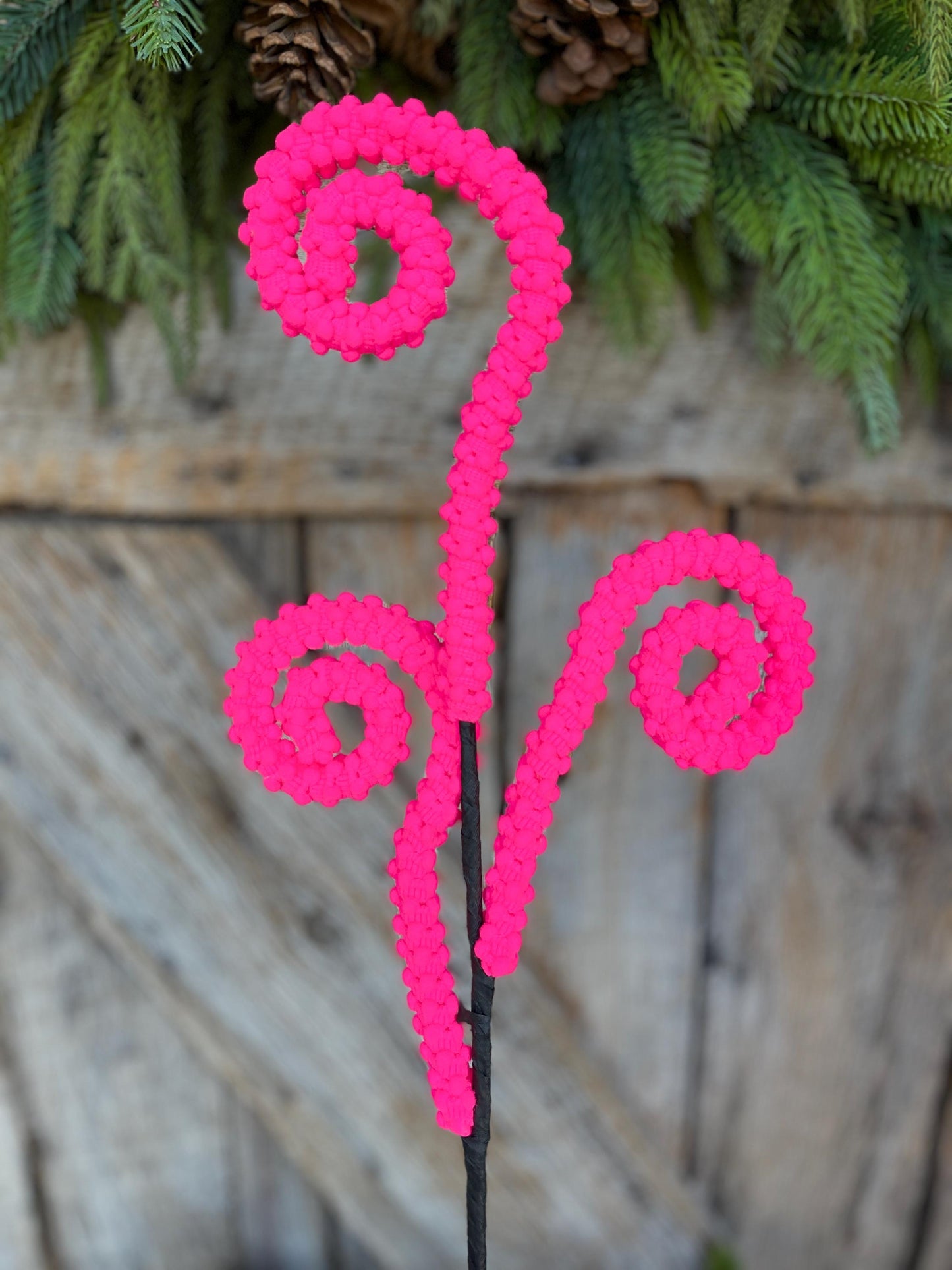 28" Hot Pink Puff Curly Spray, Hot Pink Halloween Spray, Wreath Supply