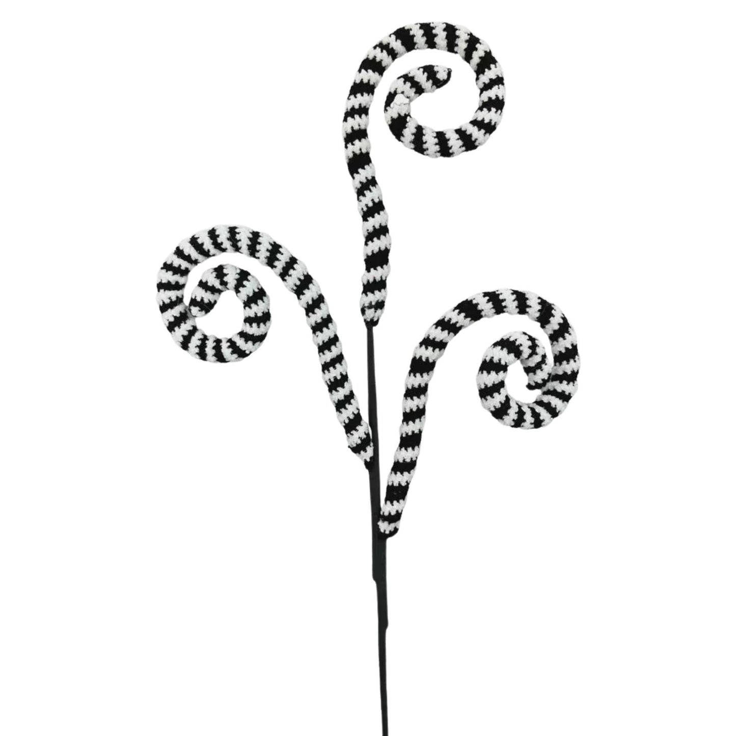 27" Black White Striped Curly Spray, Halloween Spray, Floral Spray, Curly Spray, Black White Spray, 57253BKWT