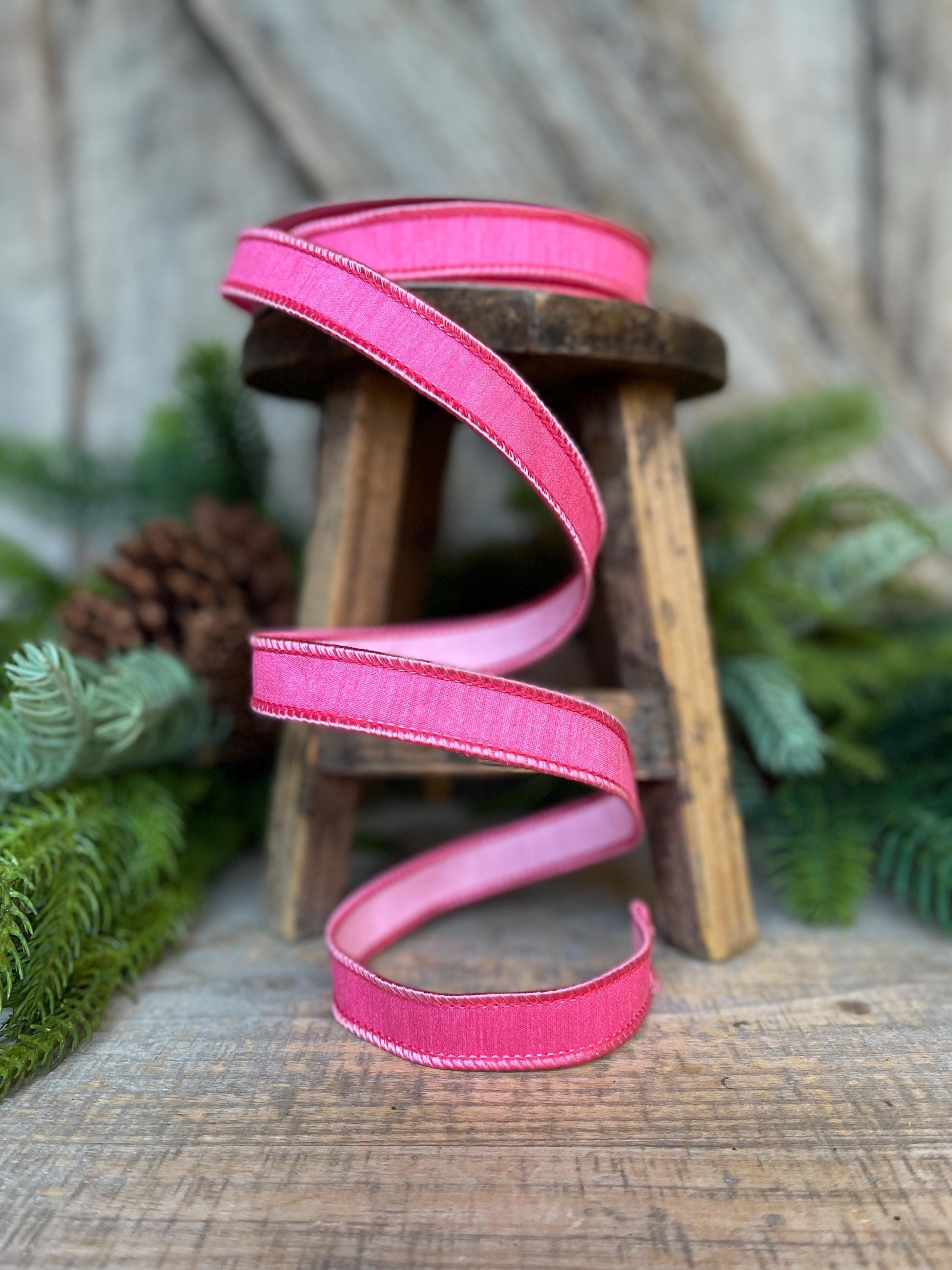 3/4" Pink Fusion Ribbon, Farrisilk Ribbon, Spring Summer Fall Pink Ribbon