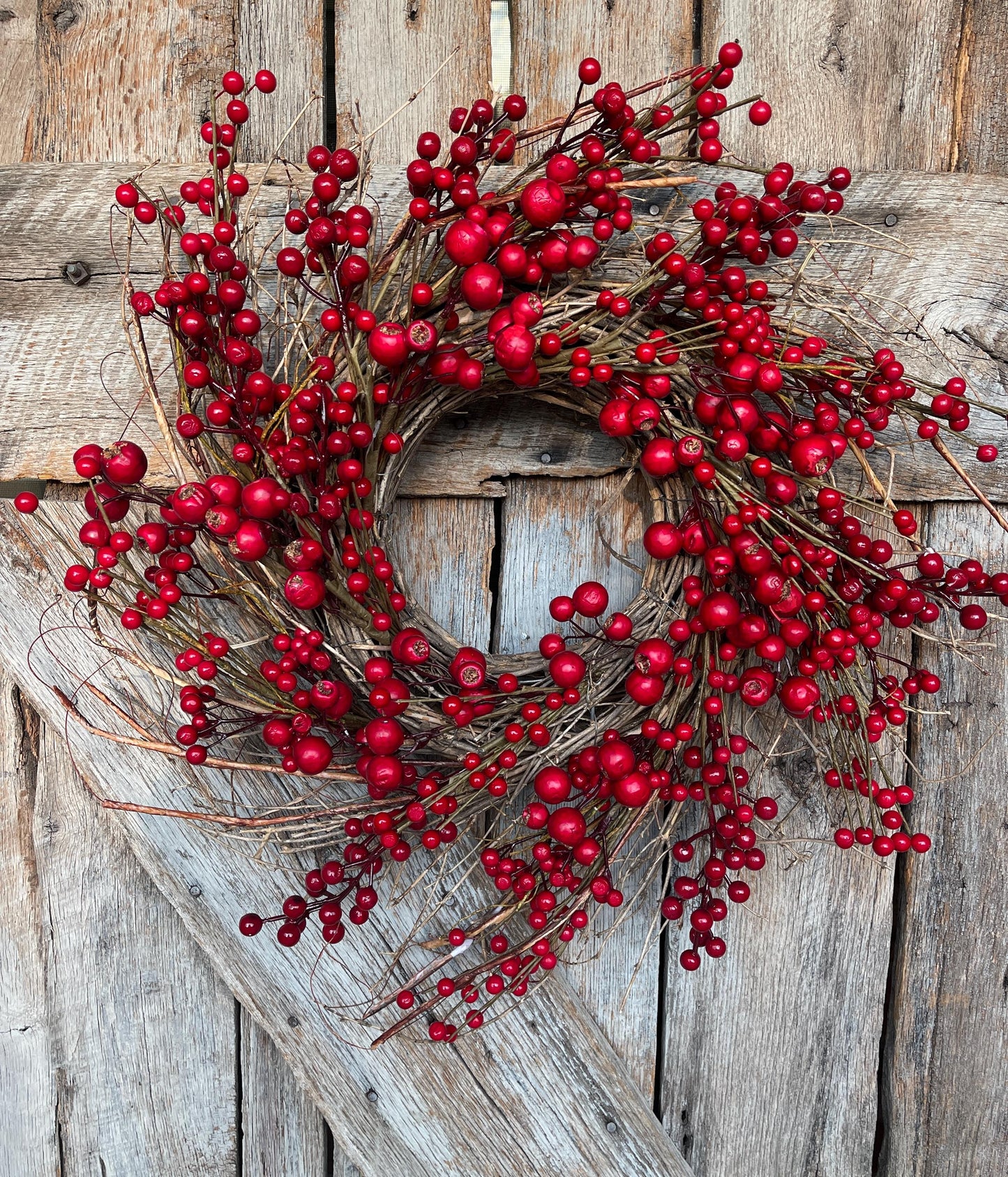 26" Christmas Red Berry Wreath, Cranberry Wreath, Red Wreath, Christmas Front Door, Woodsey Christmas Wreath, Artificial Wreath